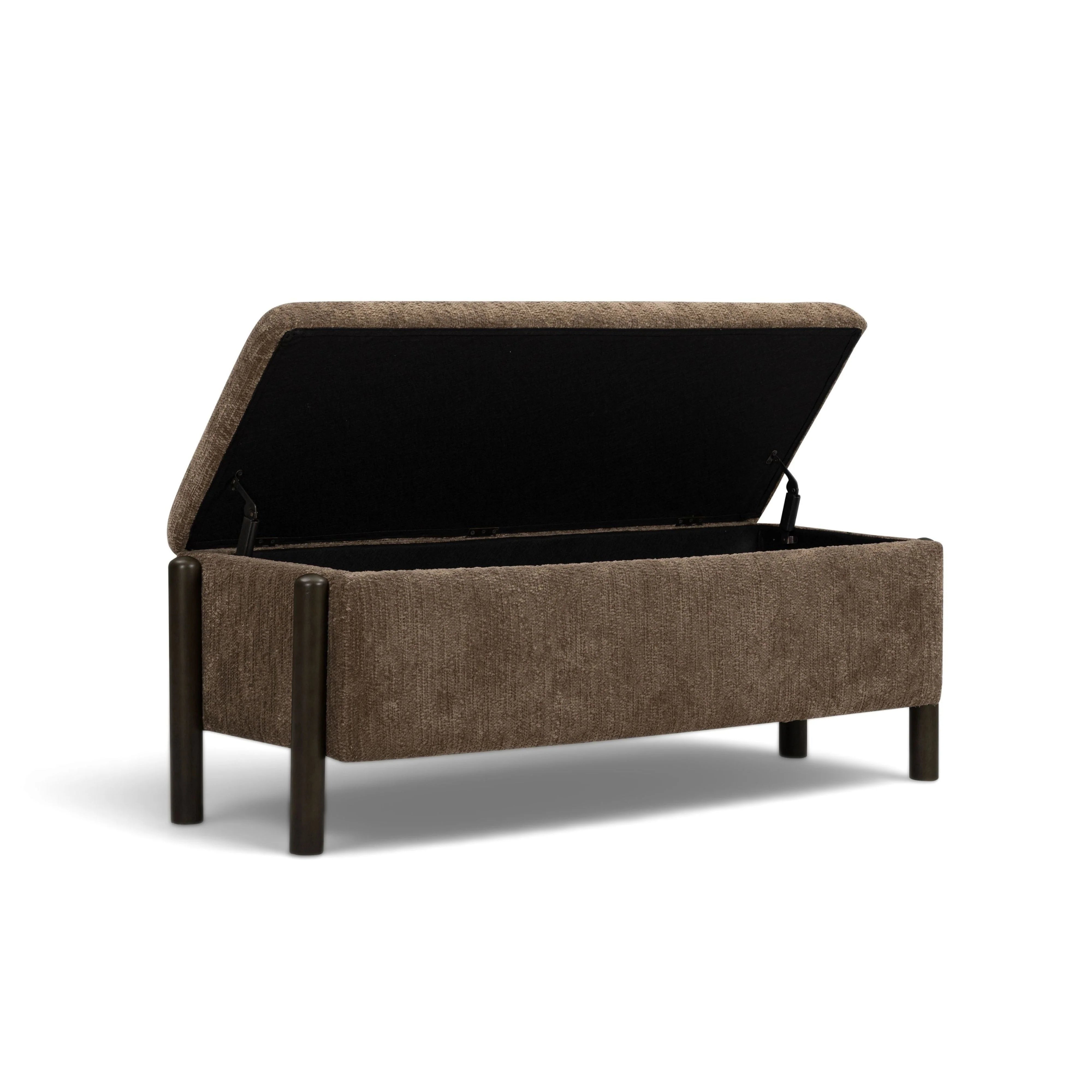 Abby 52" Nubby Fabric Storage Bench