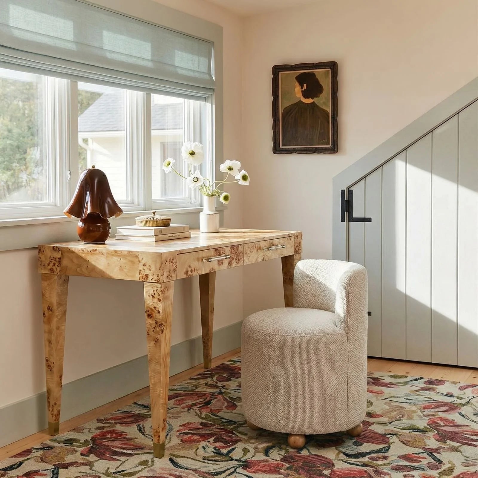 Hakuna Cream Performance Boucle Desk Chair