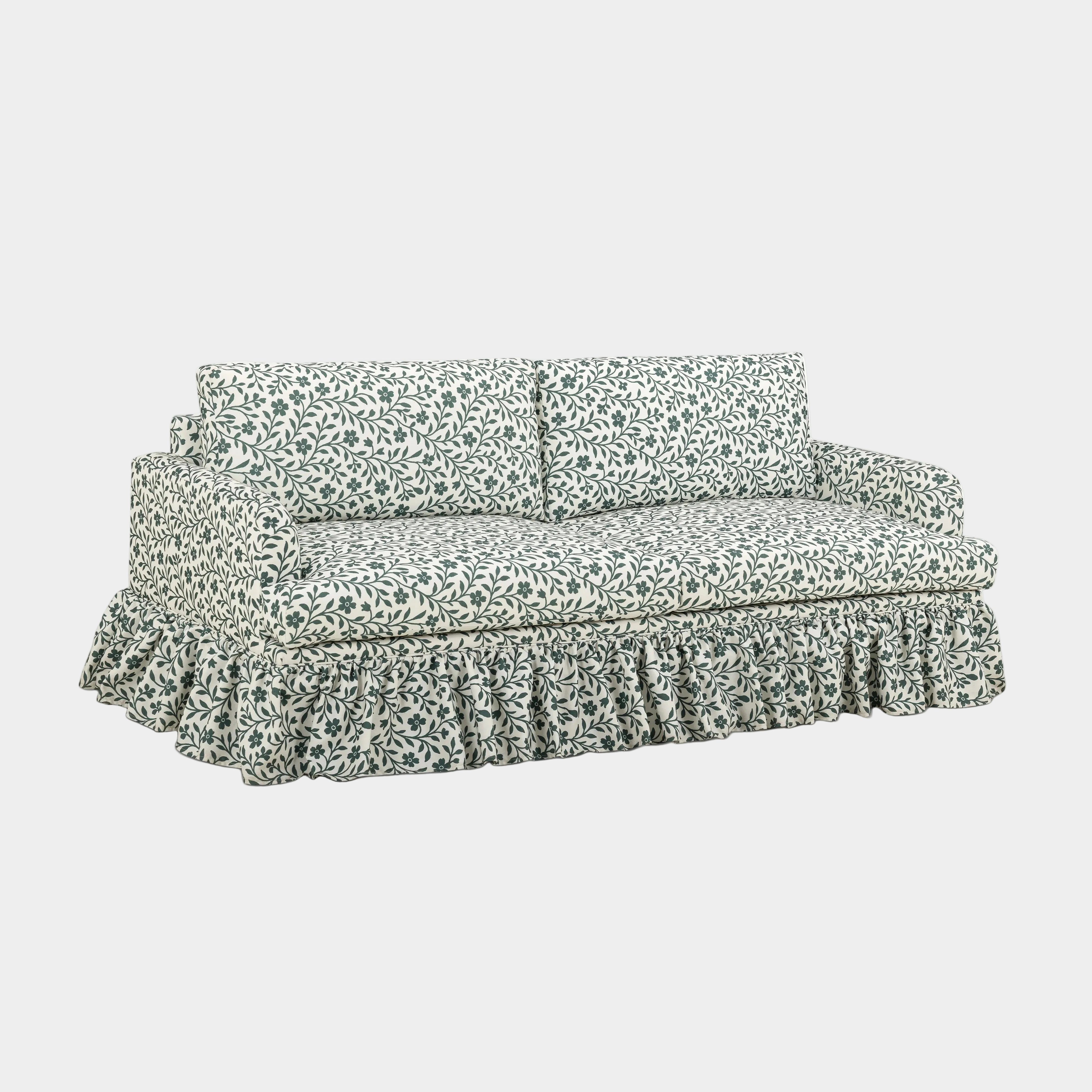 Gertrude 90" Floral Performance Linen Weave Sofa