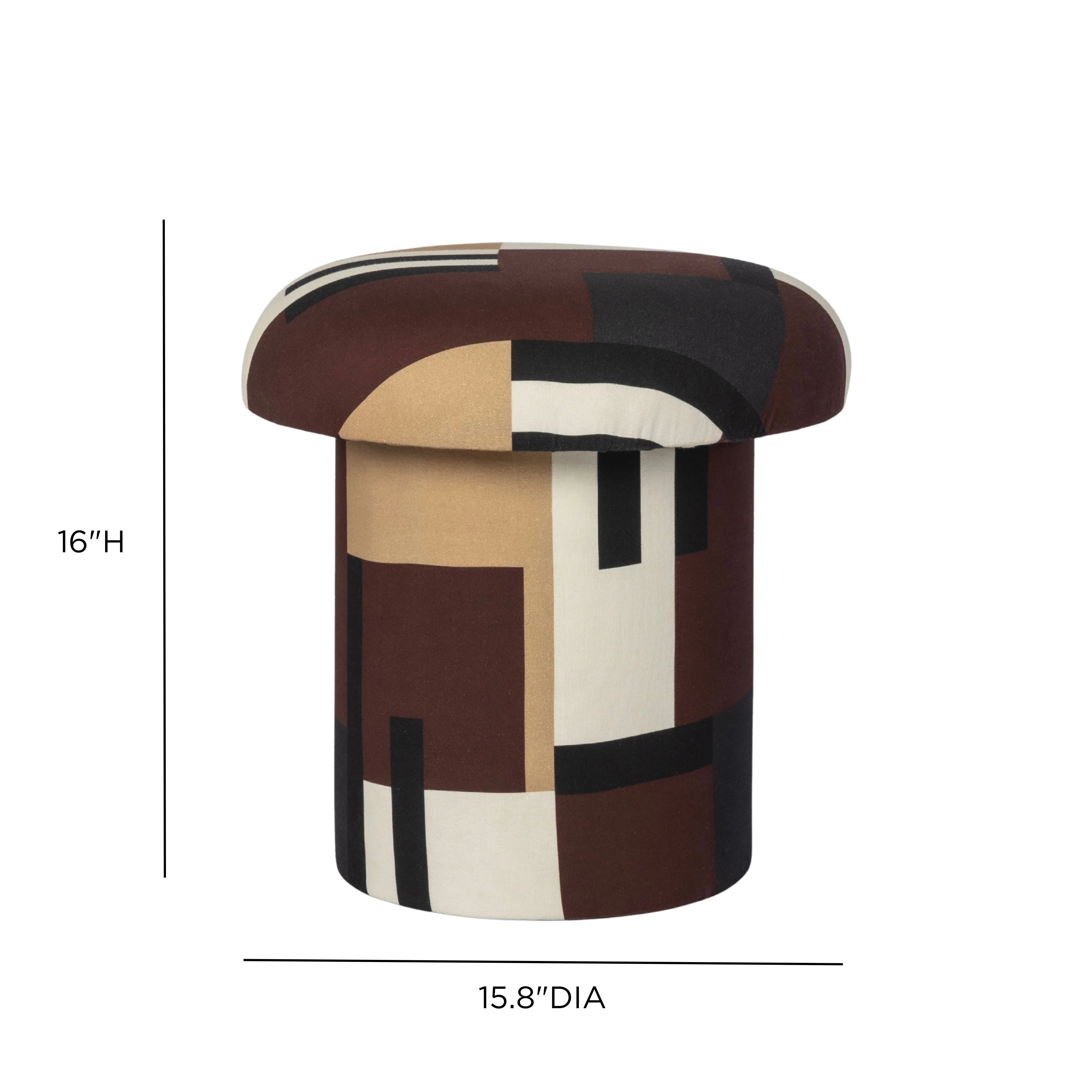 Lucy Print Mushroom Accent Stool