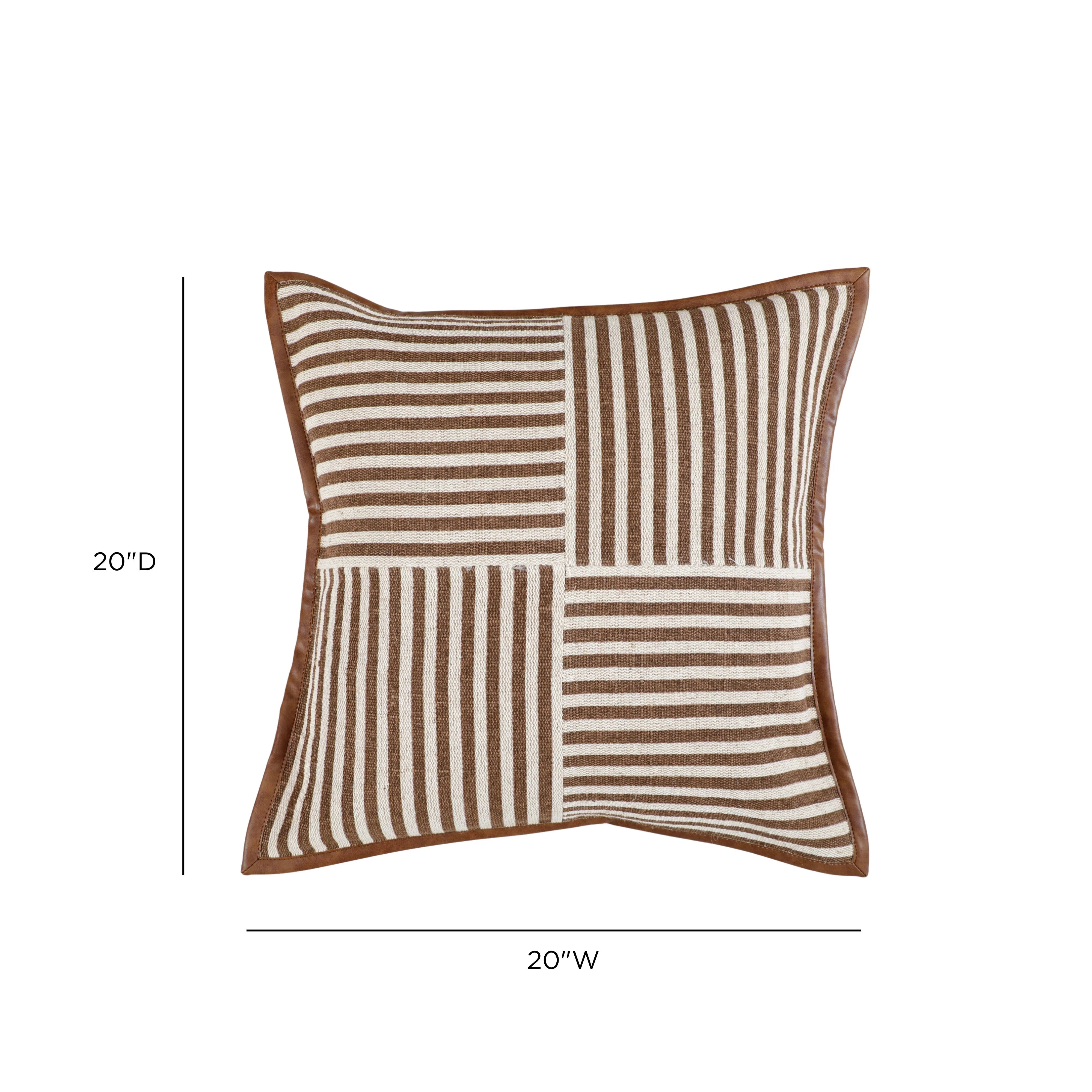 Kora 20" Cotton Jute Contract-Grade Throw Pillow