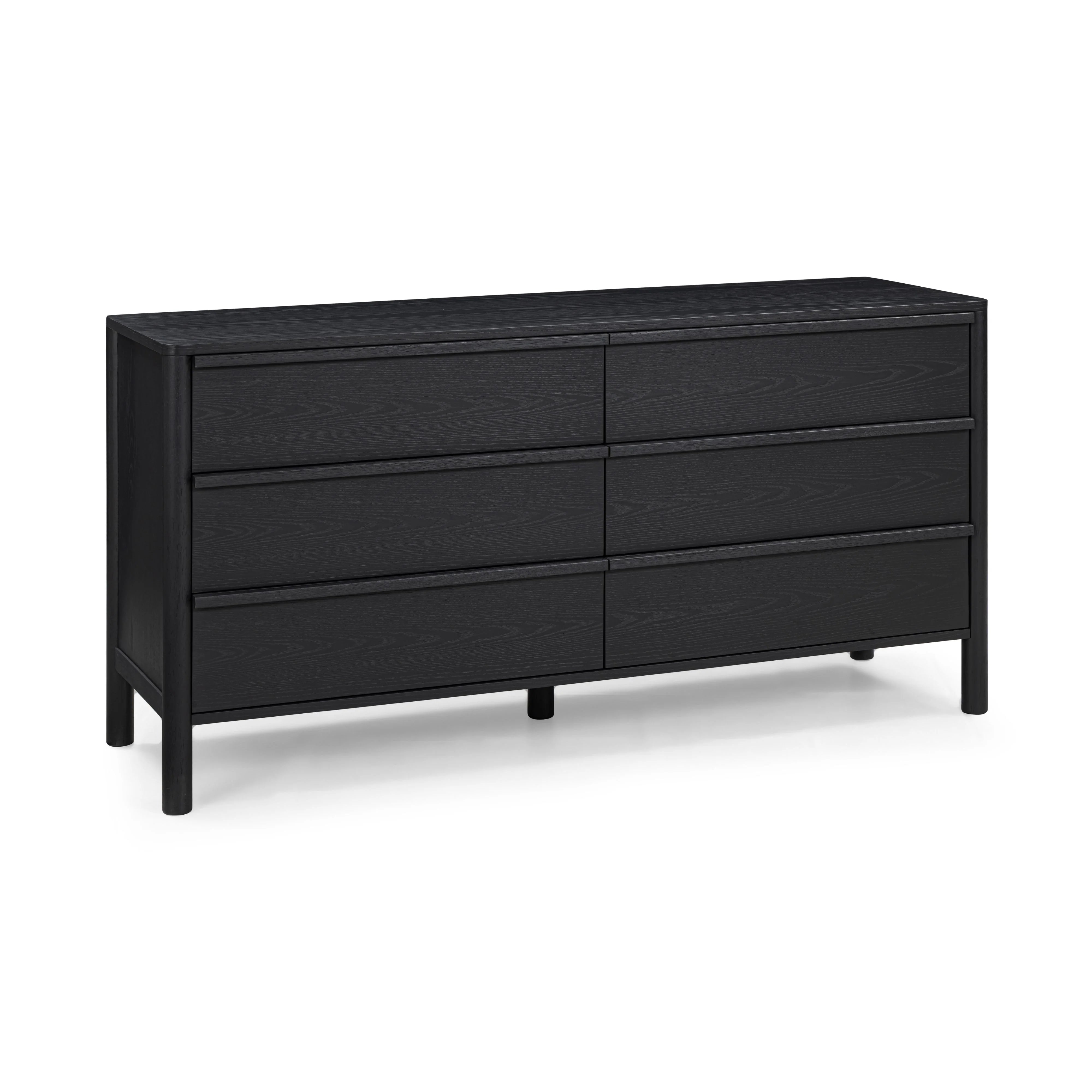 Tyra 62" Black Ash 6-Drawer Dresser