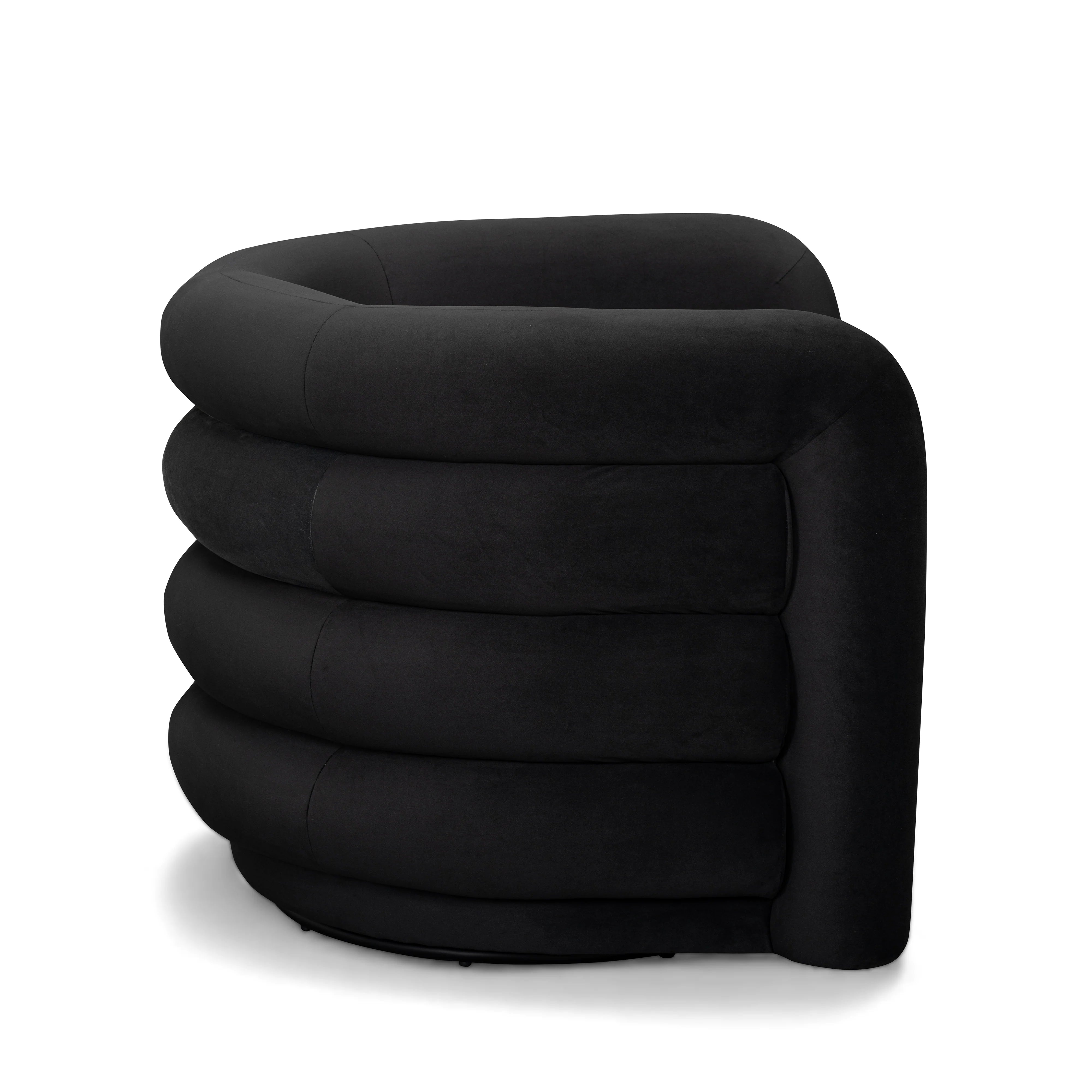 Curves Performance Velvet Swivel Accent Chair