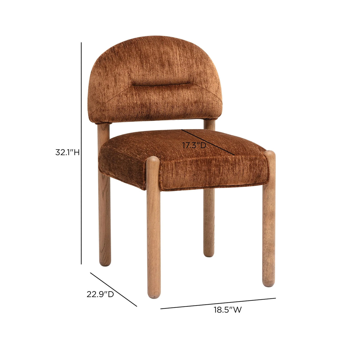 Bruno Thick Performance Chenille Arched Back Dining Chair