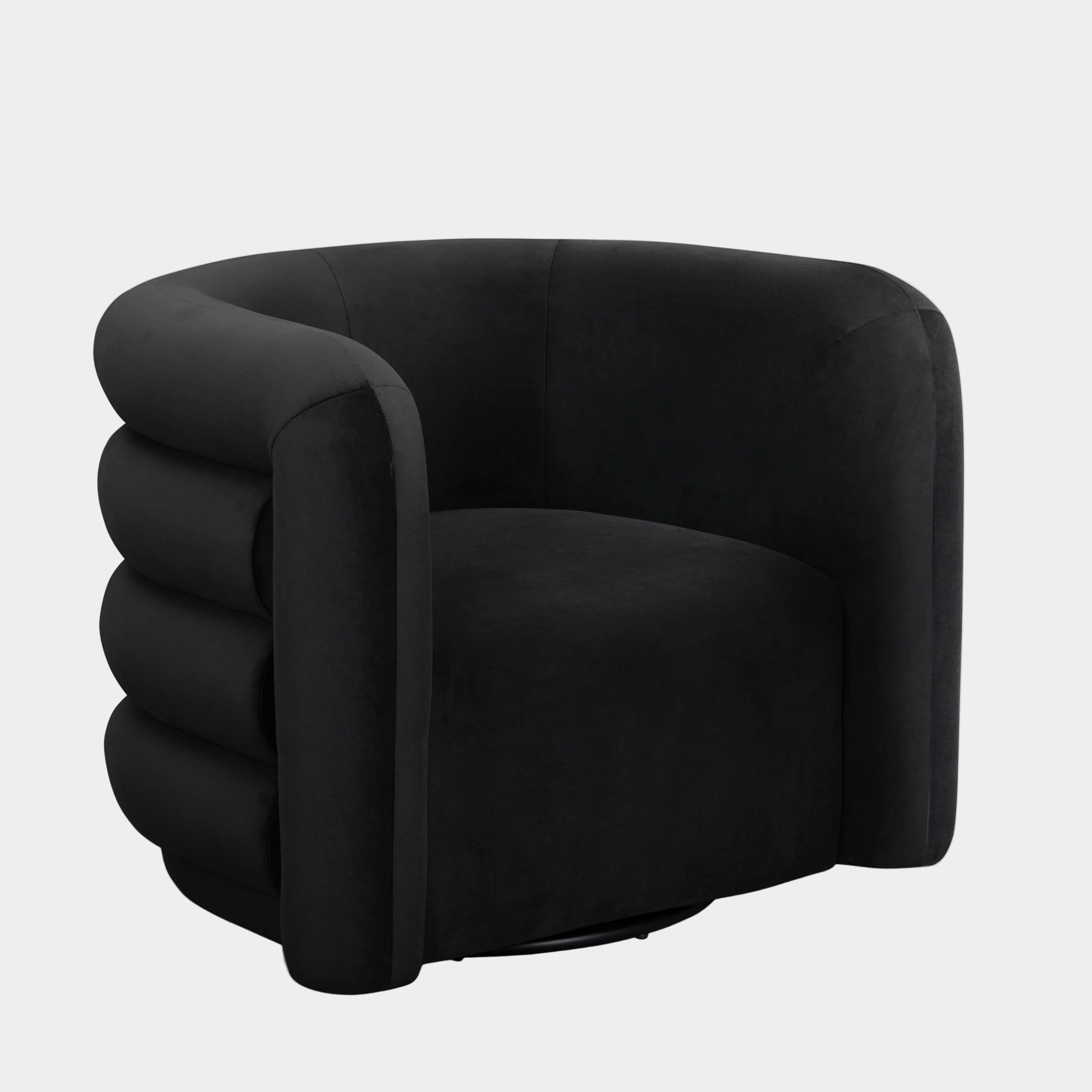 Curves Performance Velvet Swivel Accent Chair
