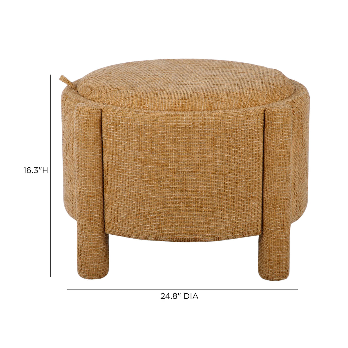 Bellamy Railroad Chenille Storage Stool With Reversible Tray Top