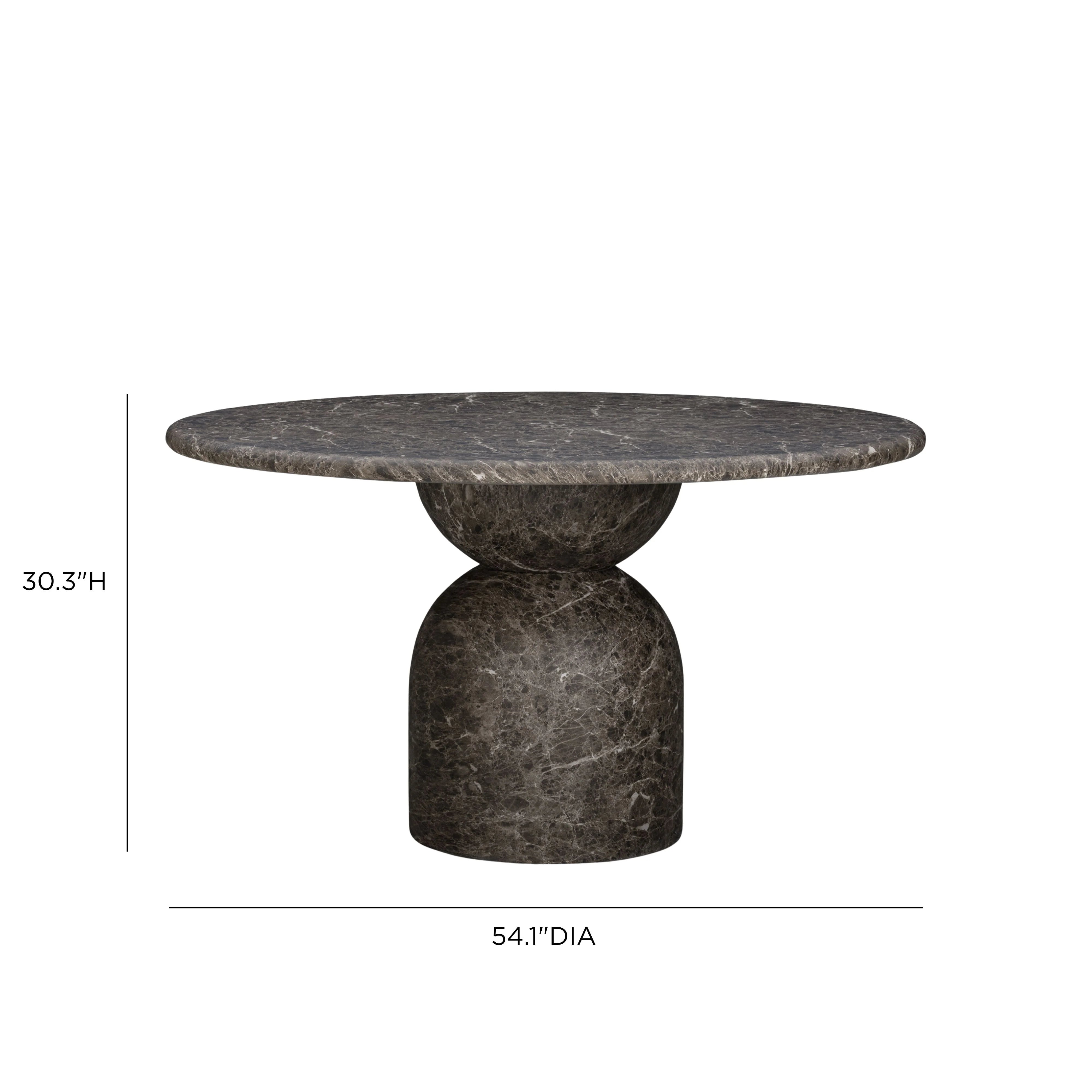 Table à manger ronde d'intérieur/extérieur en béton travertin Cynthia de 54 po