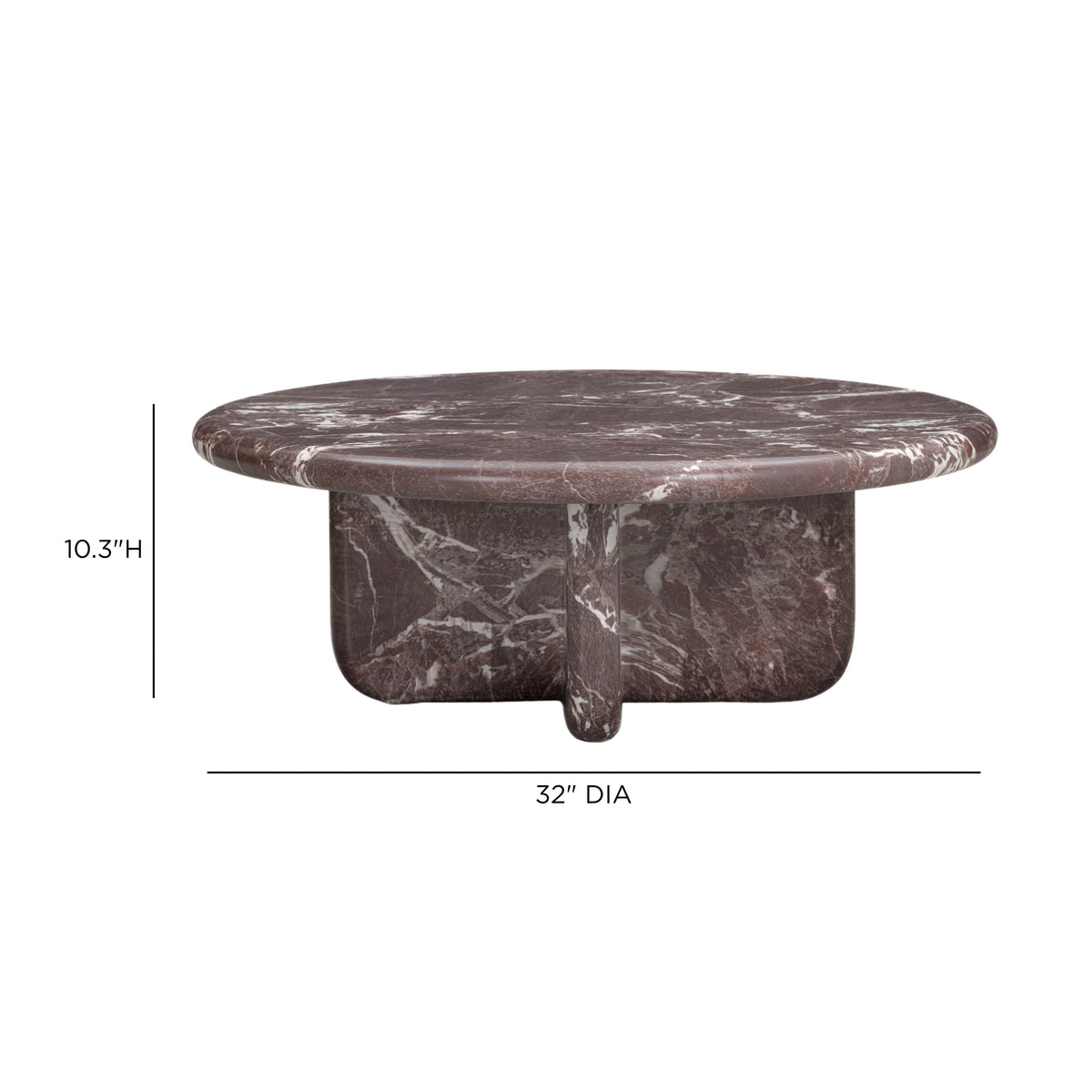 Juju Faux Marble Indoor/Outdoor Round Coffee Table (24"-32")