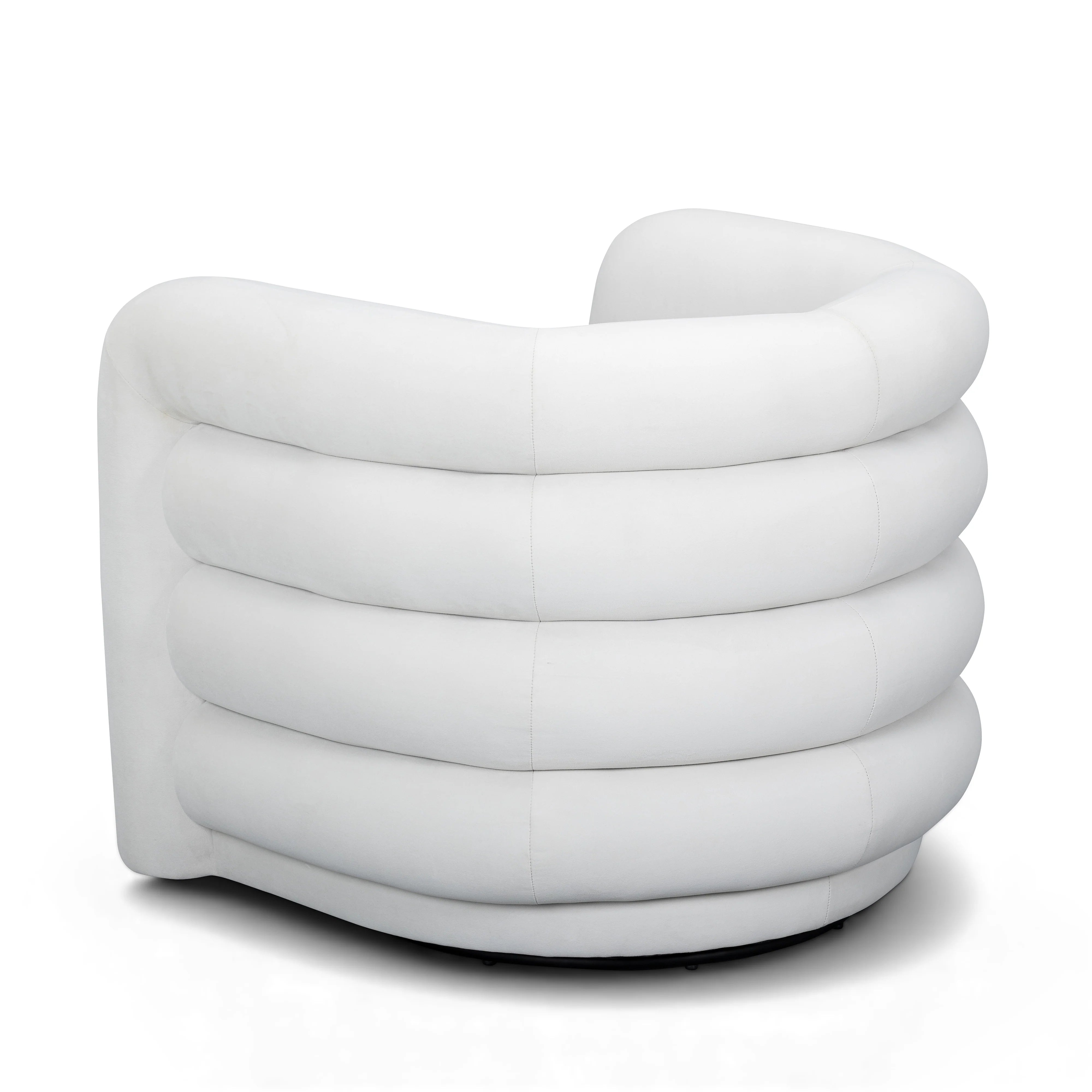 Curves Performance Velvet Swivel Accent Chair