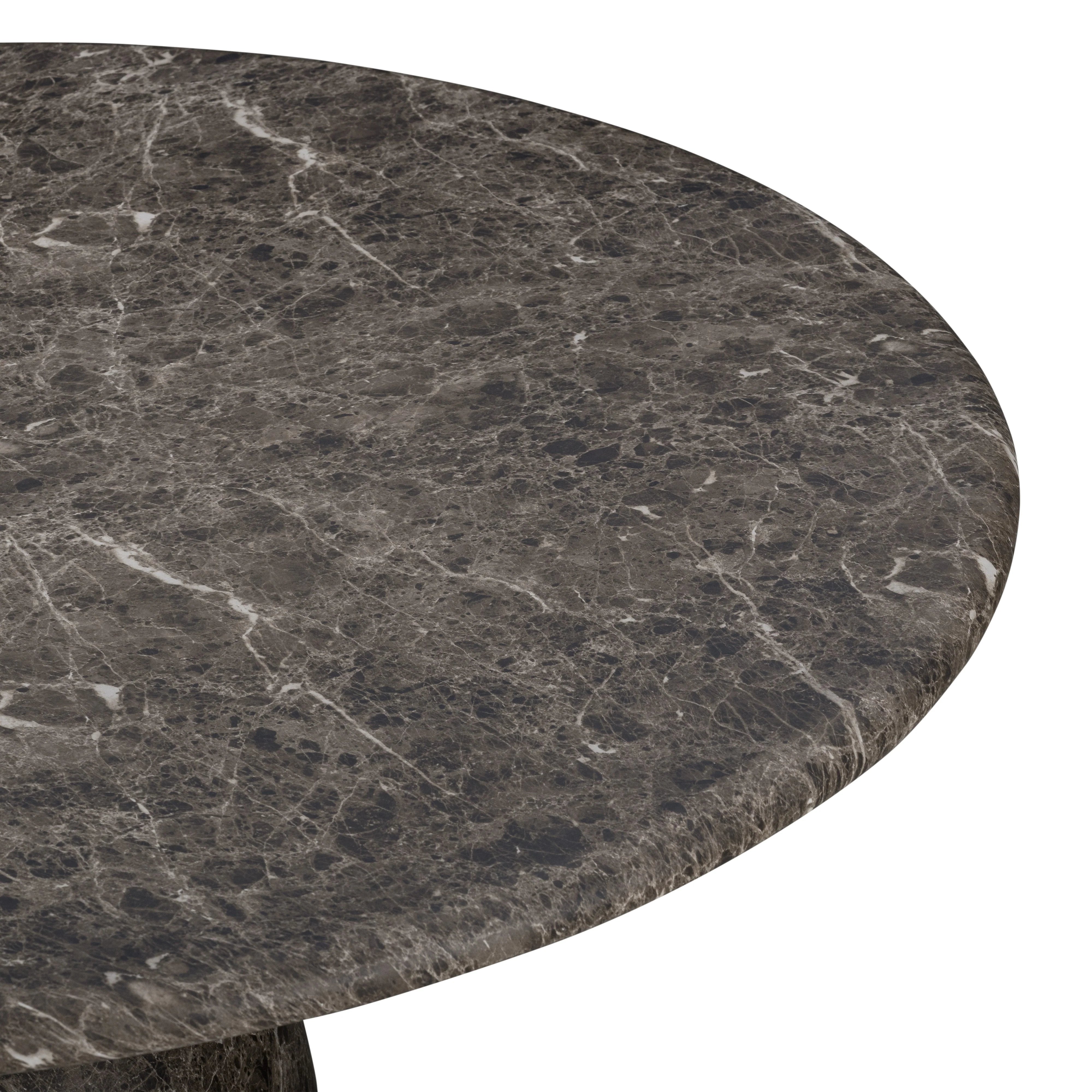 Table à manger ronde d'intérieur/extérieur en béton travertin Cynthia de 54 po
