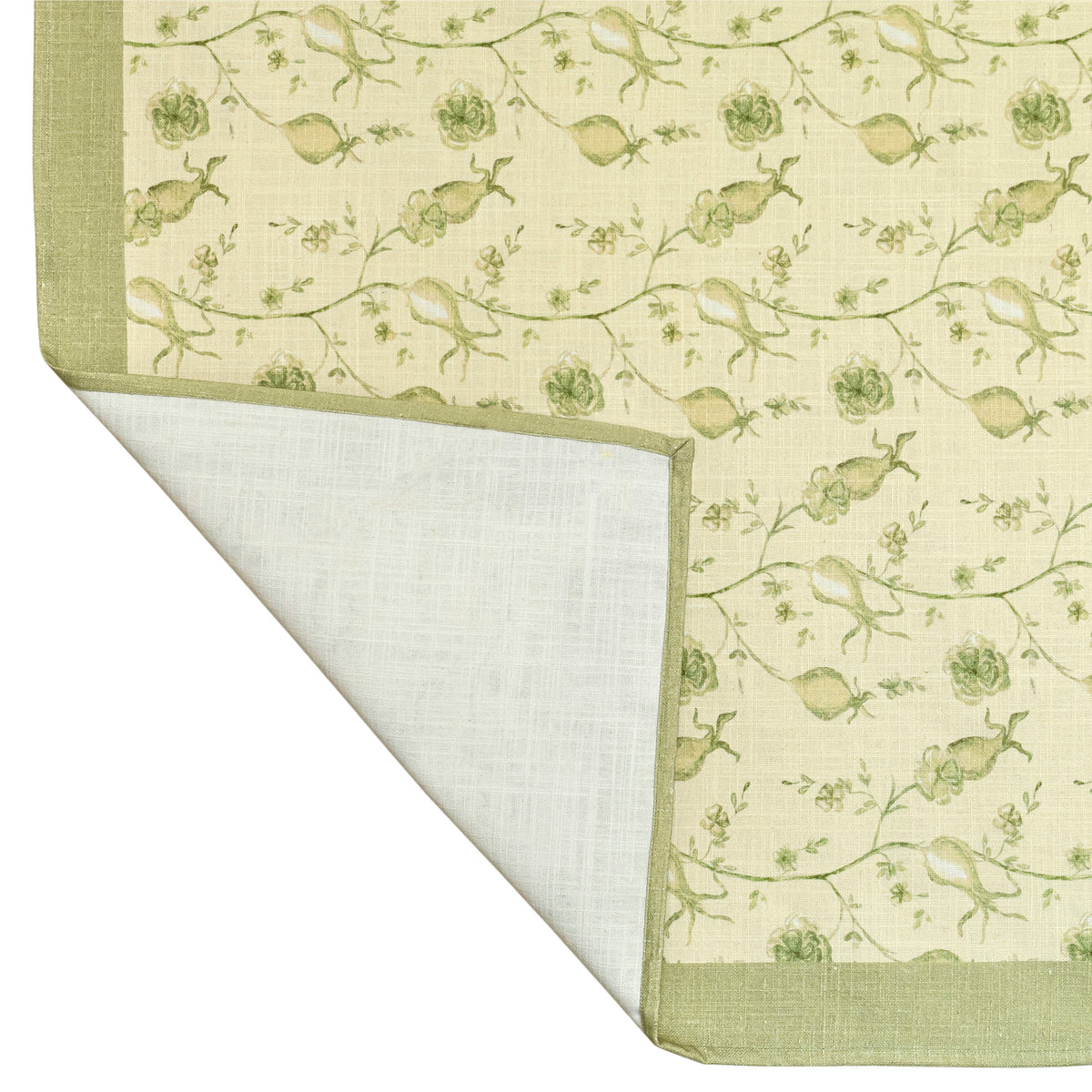 Dolce Natural Cotton Table Cloth - Olive Green / 70" x 140"