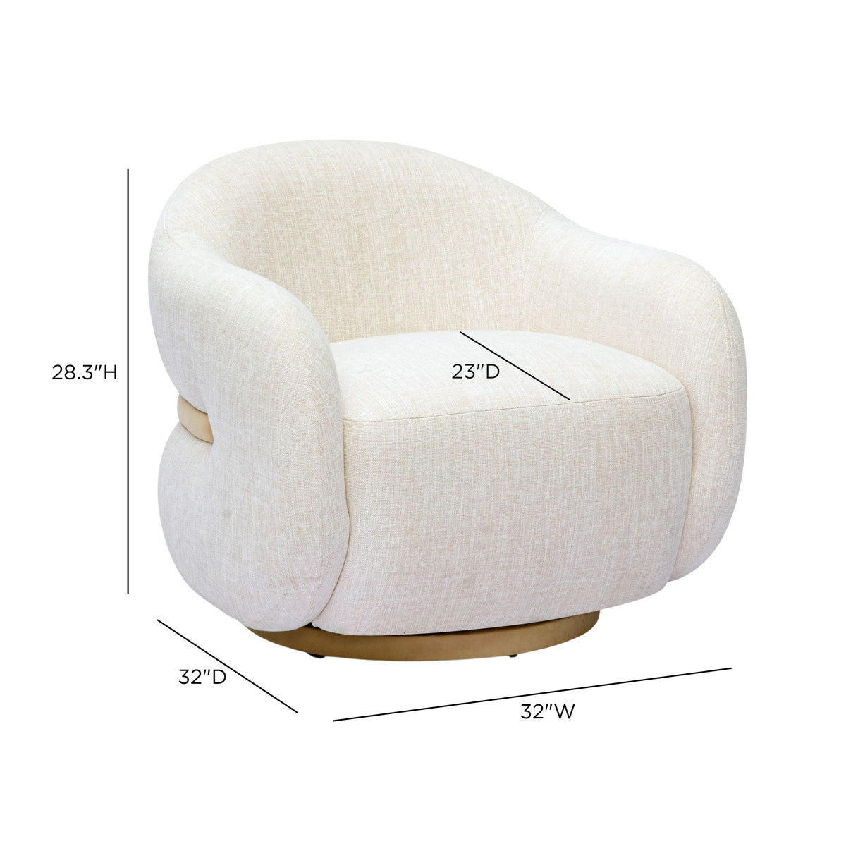 Salma Swivel Accent Chair - Cream