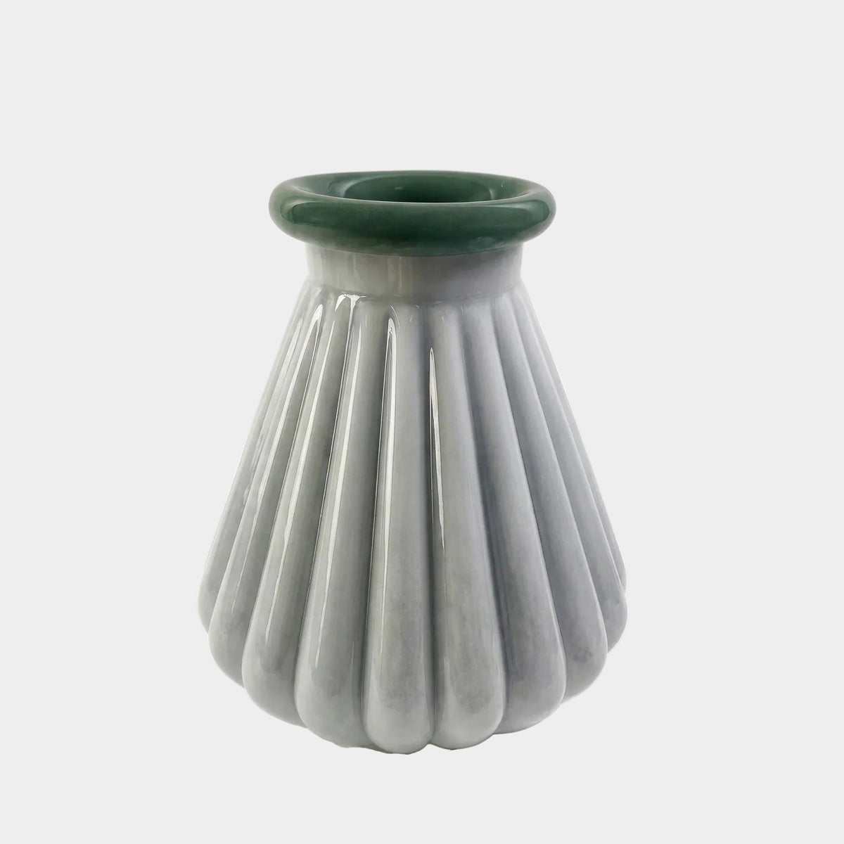 Shell Seafoam Green Glass Vase