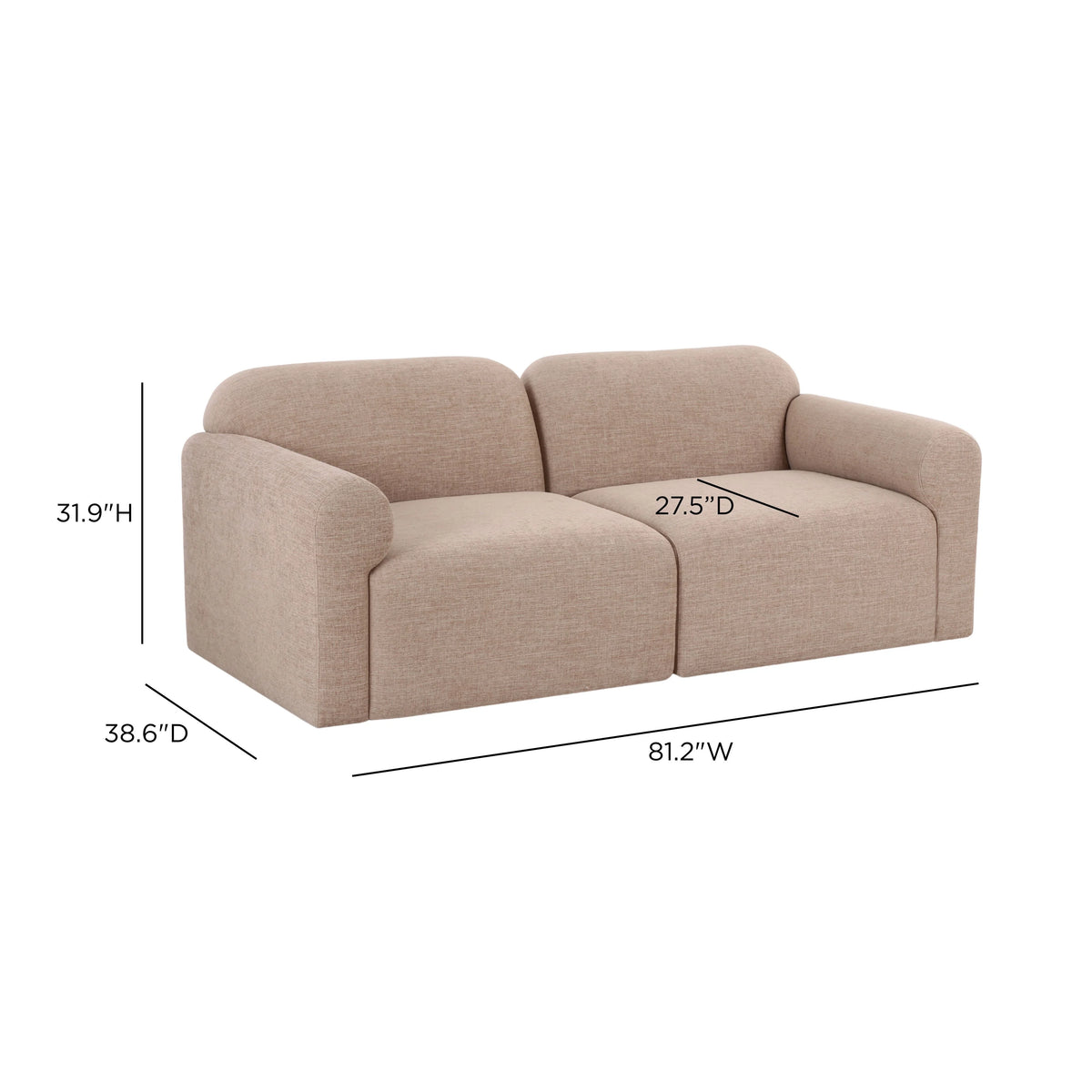 Gorge 81" Modular Loveseat