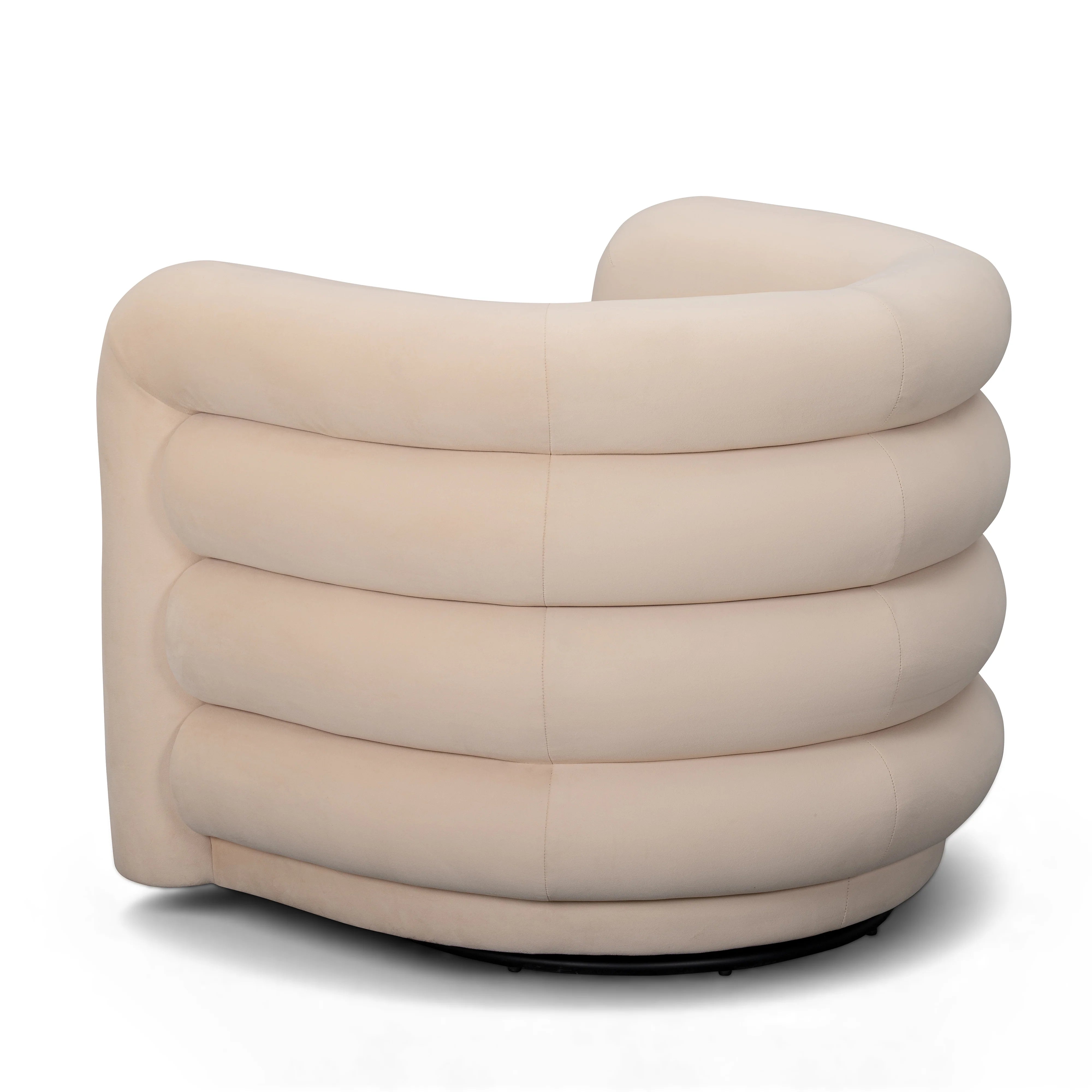 Curves Performance Velvet Swivel Accent Chair