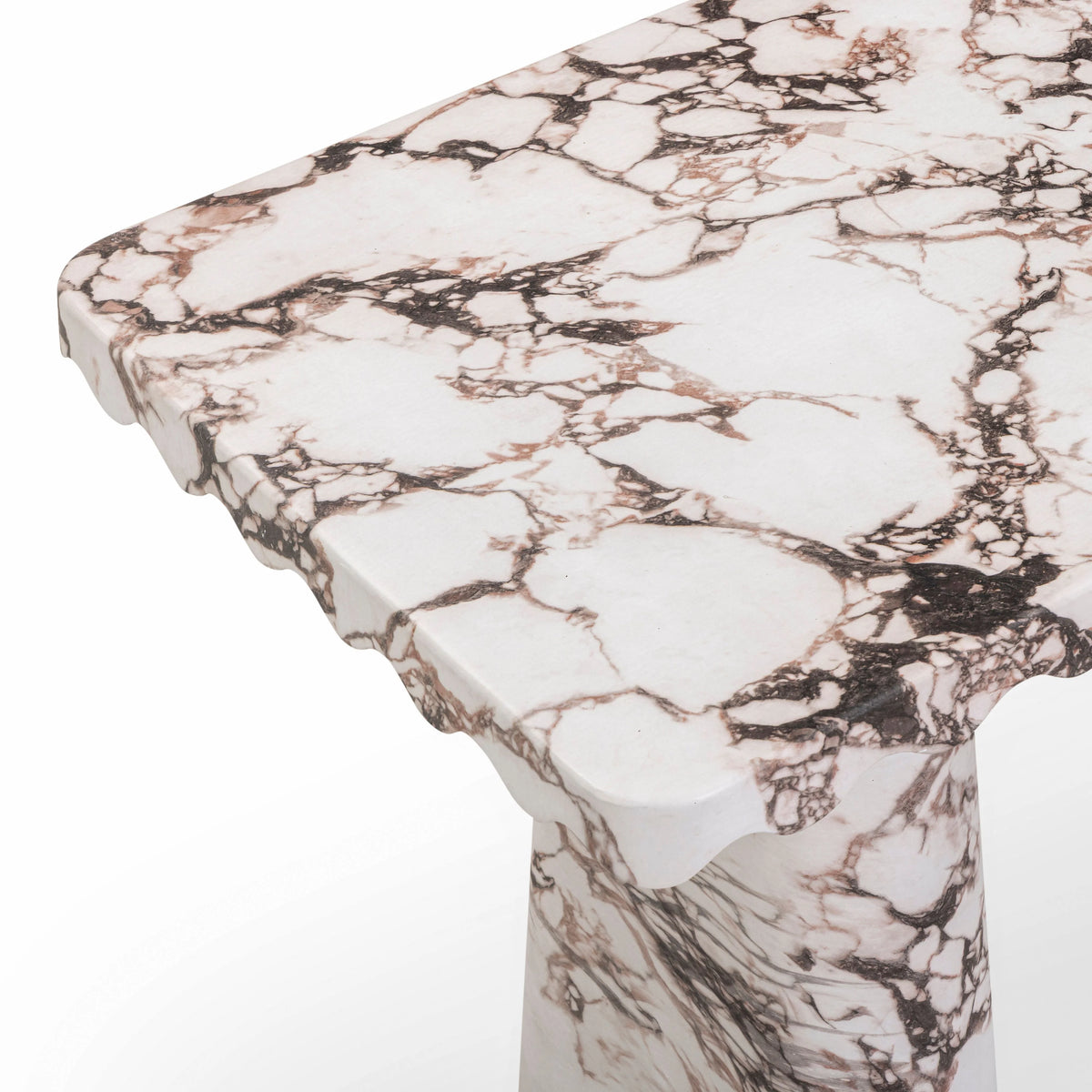 Janice 61" Faux Breccia Marble Console Desk