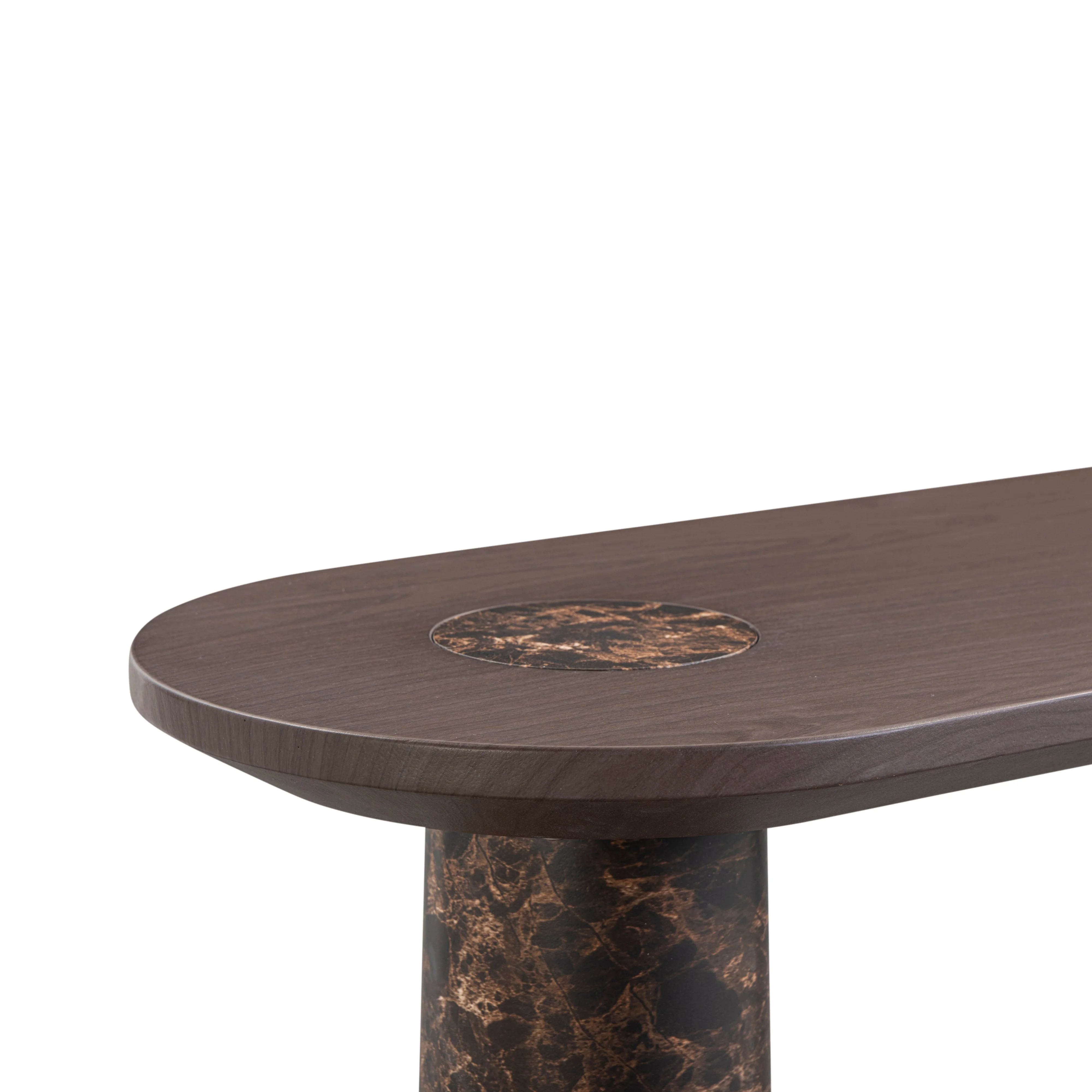 Braya 50" Faux Emperador Marble Console Table