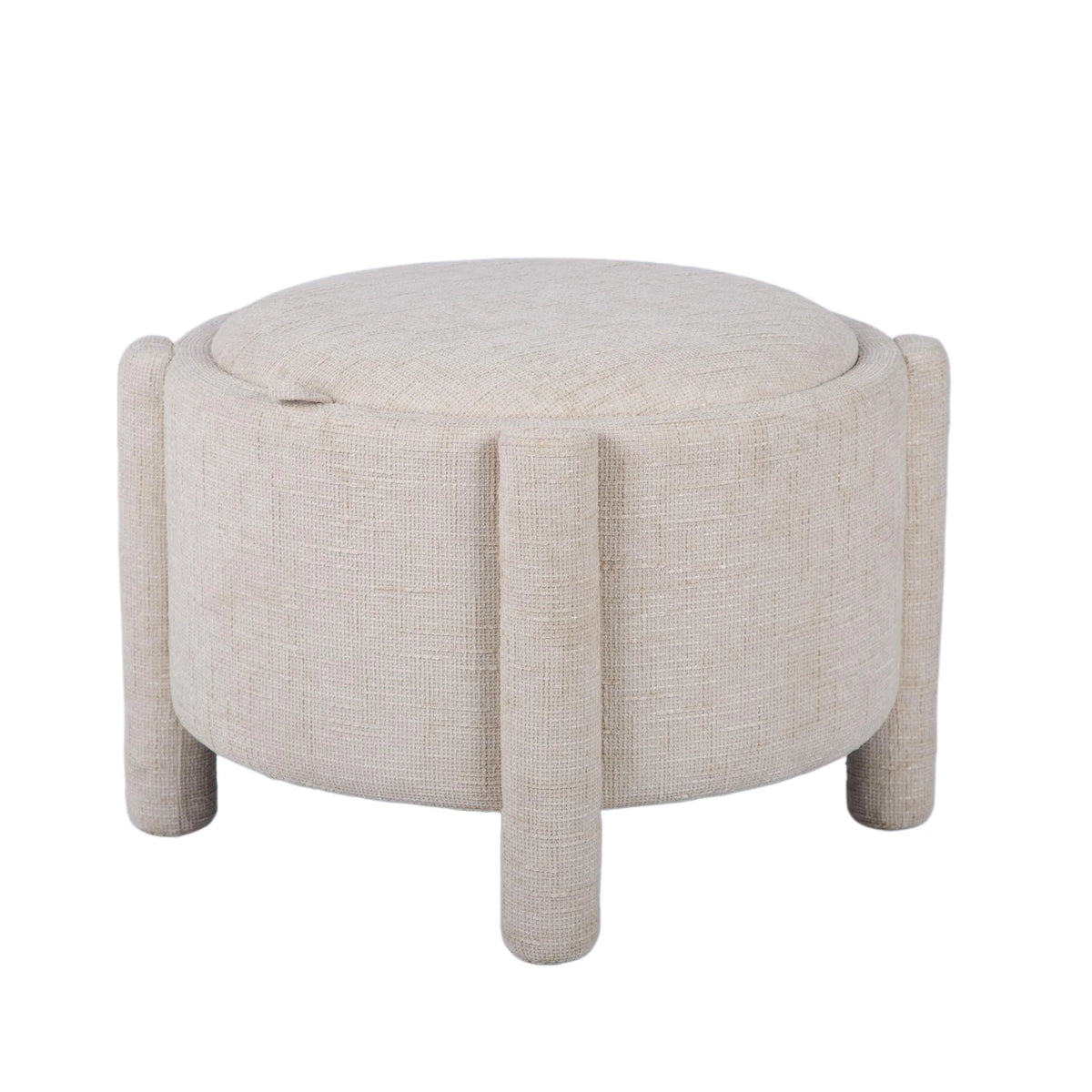 Bellamy Railroad Chenille Storage Stool With Reversible Tray Top