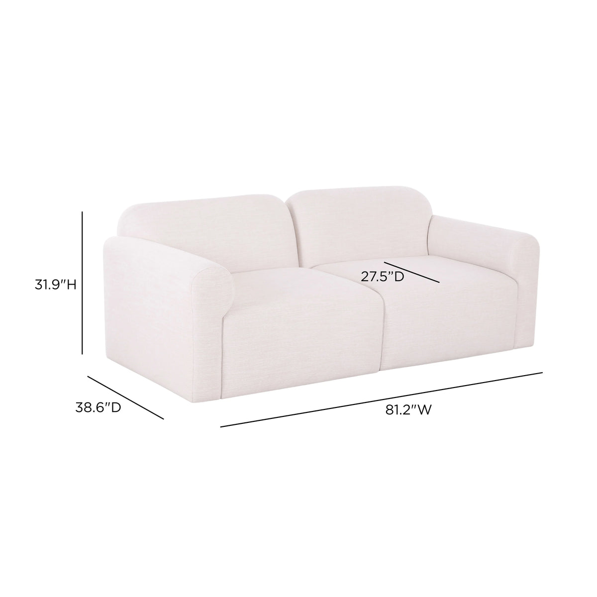 Gorge 81" Modular Loveseat