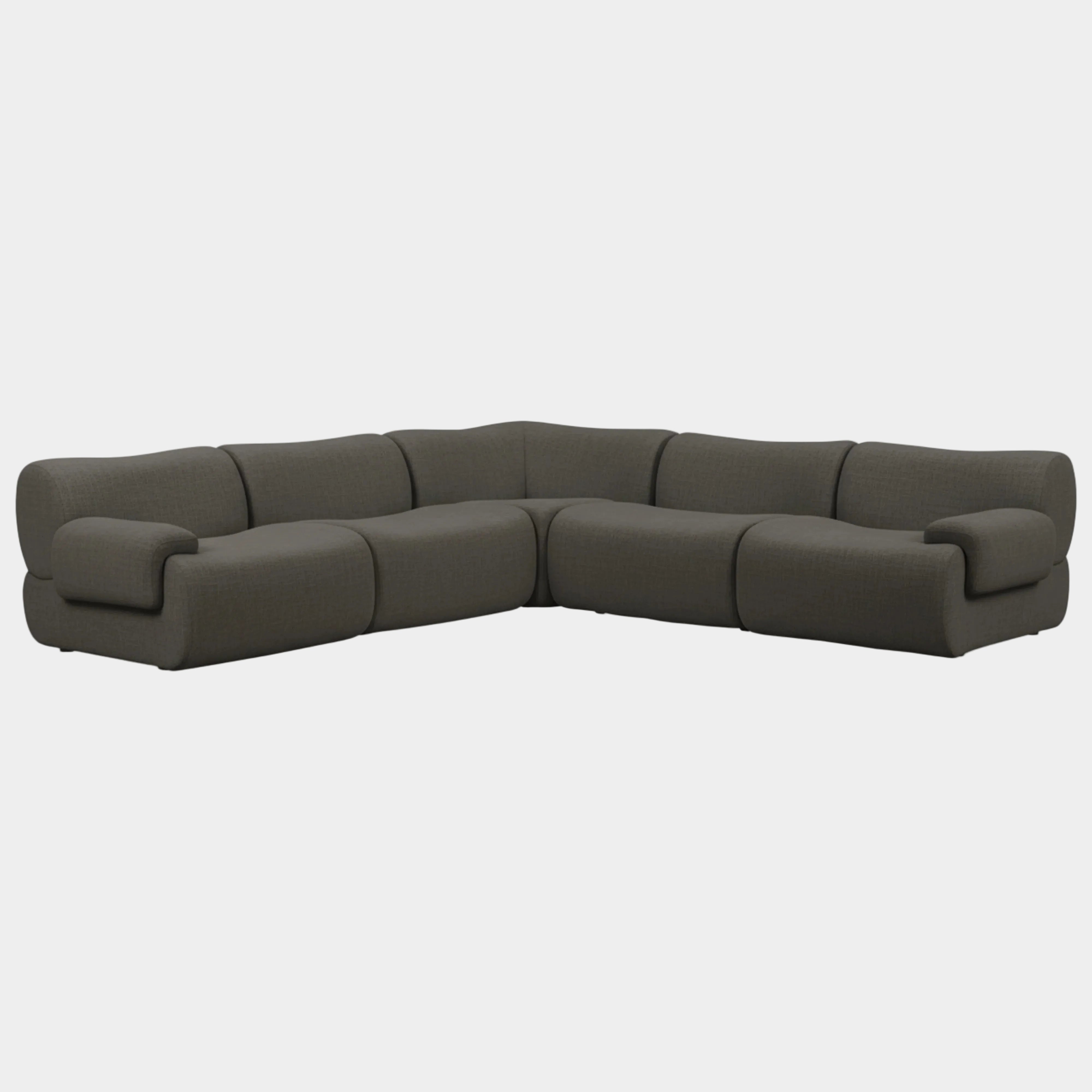 Zenith 5-Piece Contract-Grade Upcycled Fabric Modular L-Sectional