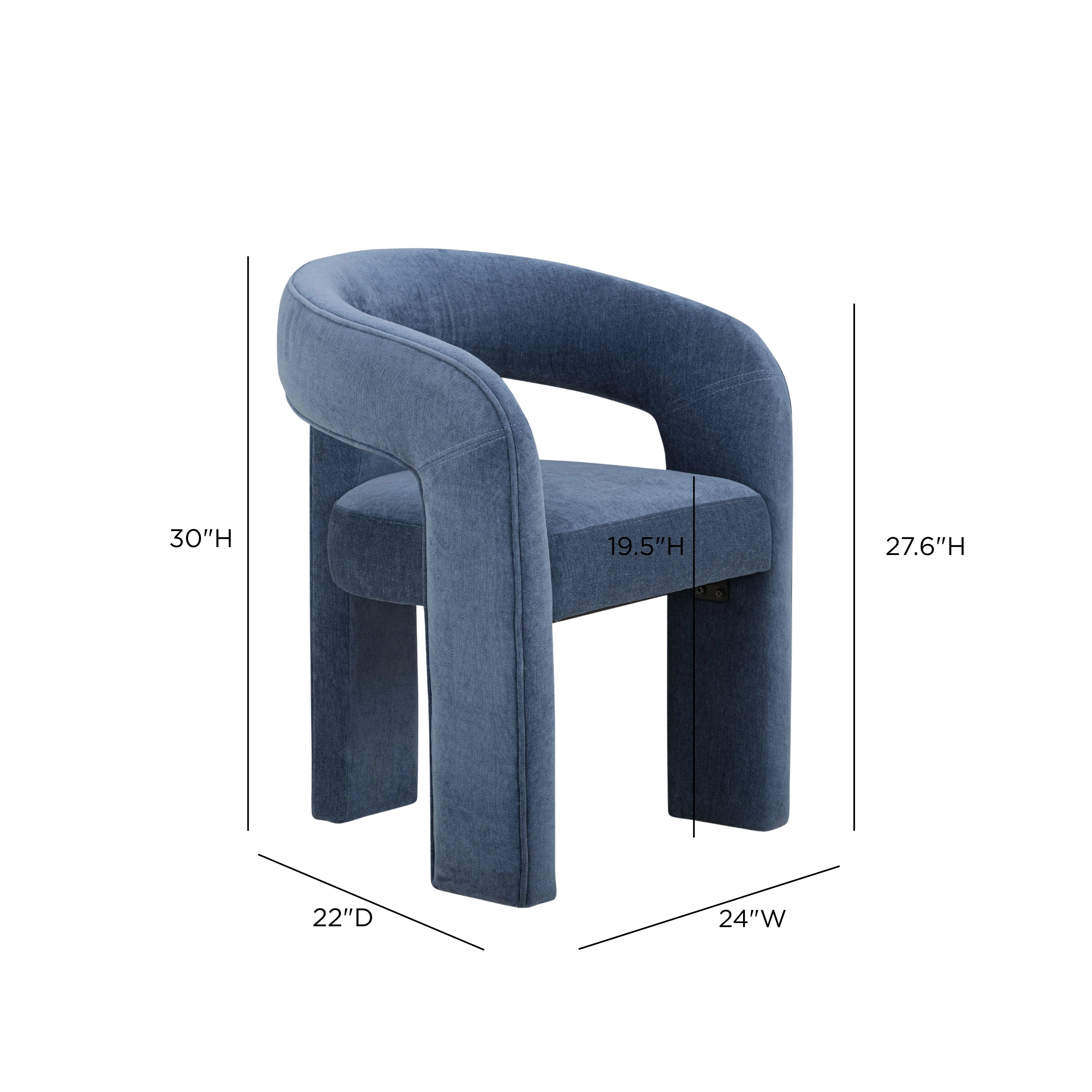 Malone Denim Blue Performance Fabric Dining Chair