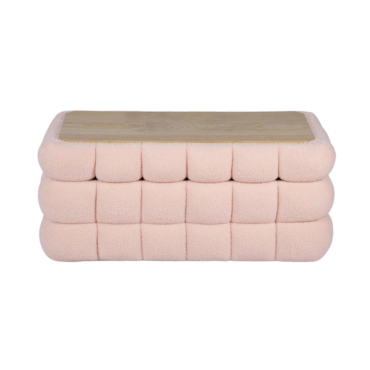 Anita 39" Faux Shearling Storage Bench With Reversible Tray Top
