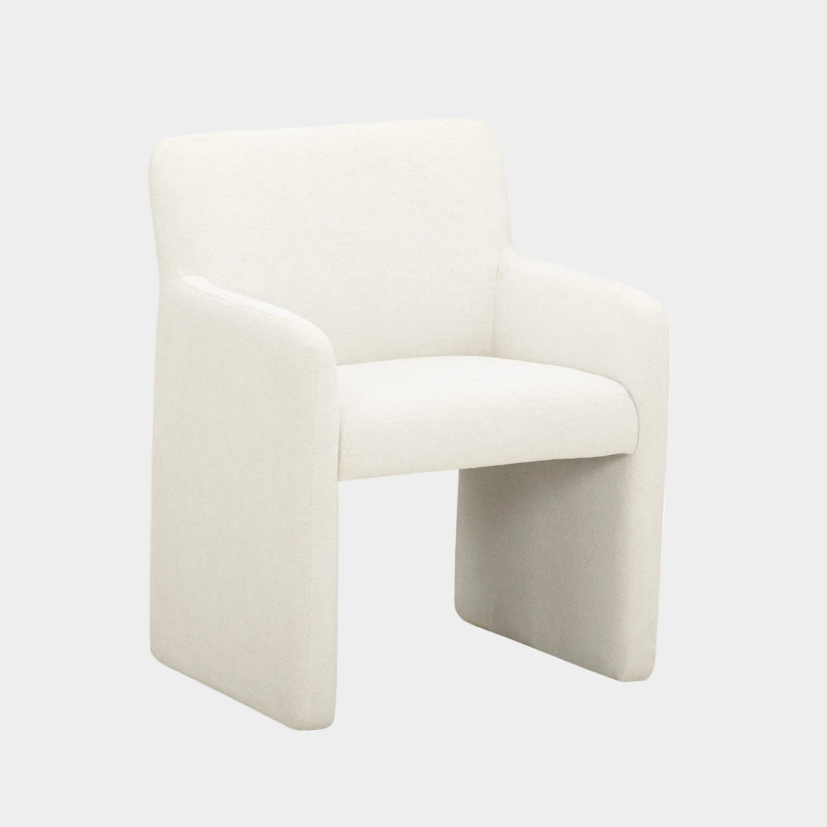 Crawley Performance Linen Chenille Dining Chair - Cotton White