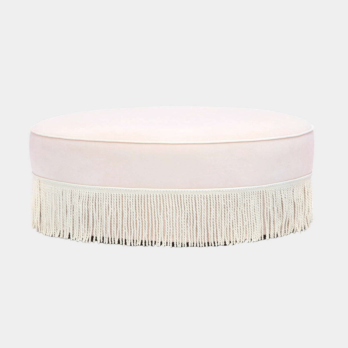 Tassy Tasseled Round Ottoman