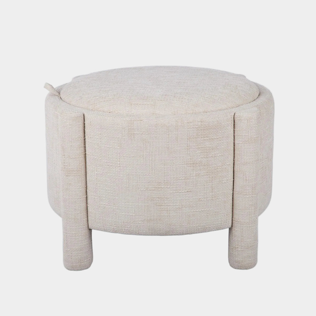 Bellamy Railroad Chenille Storage Stool With Reversible Tray Top