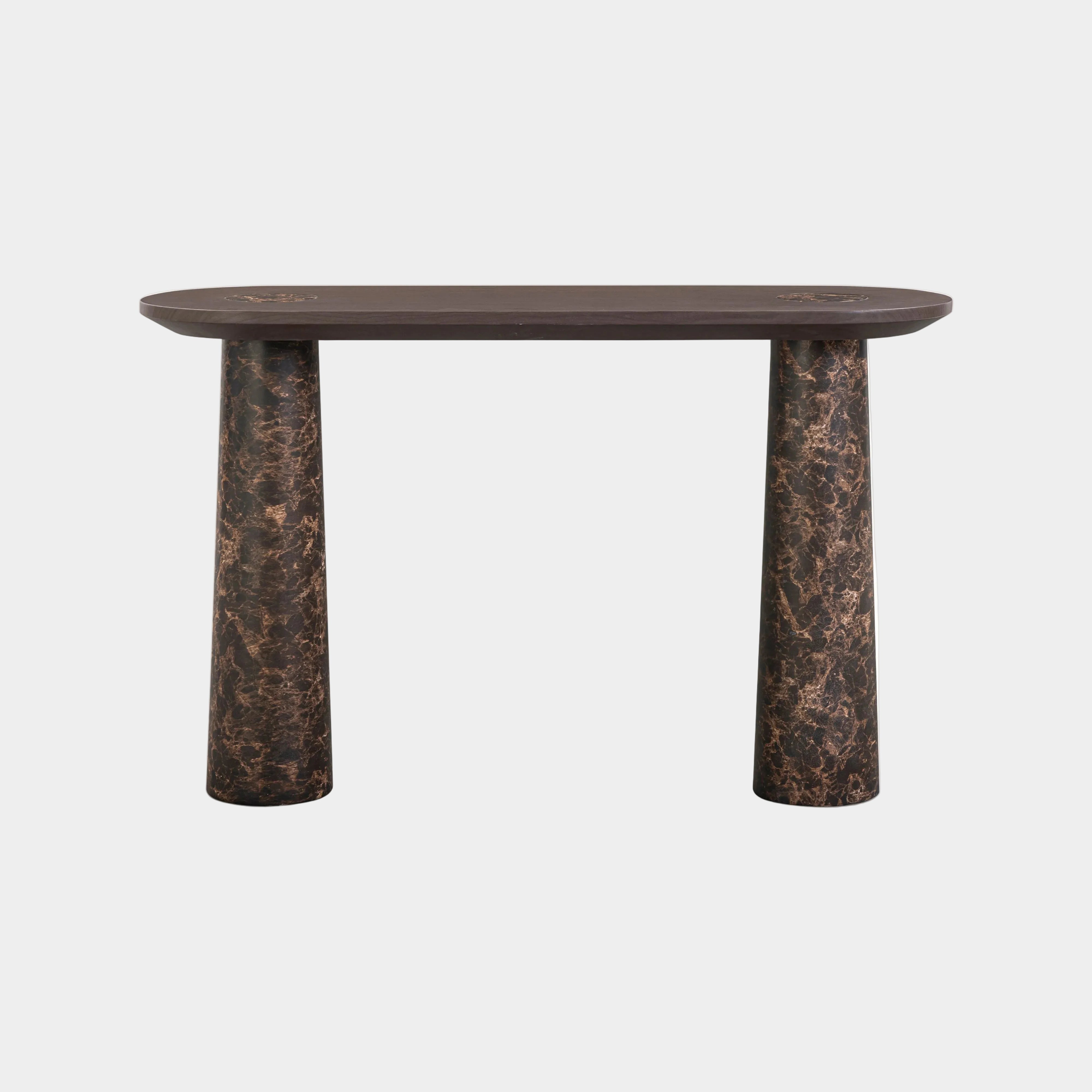 Braya 50" Faux Emperador Marble Console Table