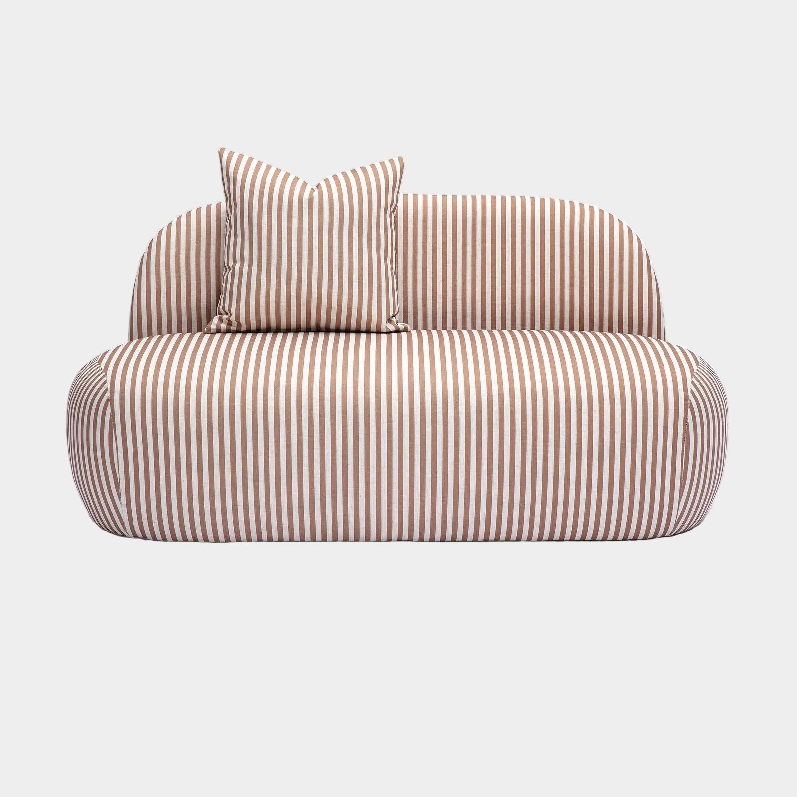 Carraway 59" Brown Striped Performance Linen Loveseat