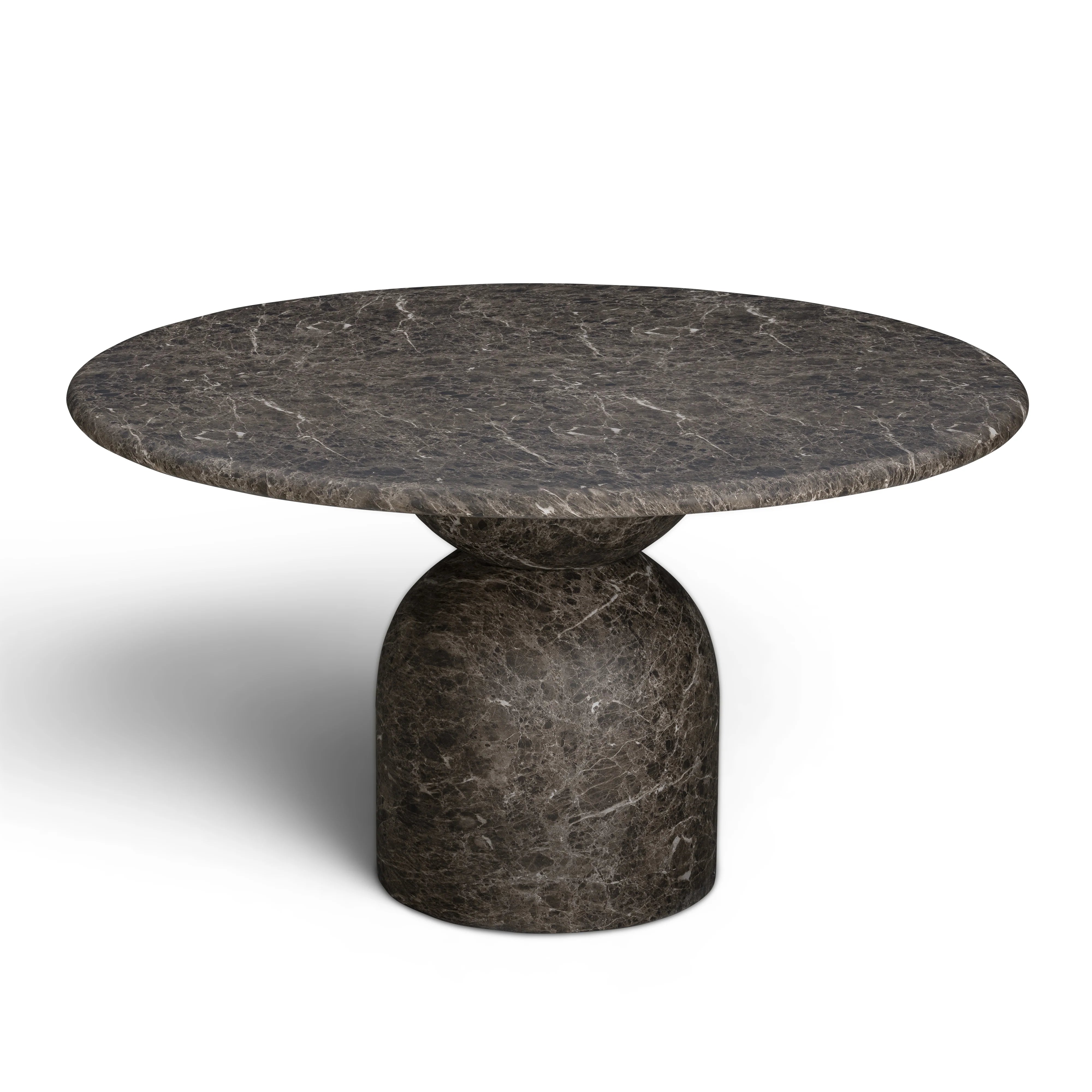 Table à manger ronde d'intérieur/extérieur en béton travertin Cynthia de 54 po