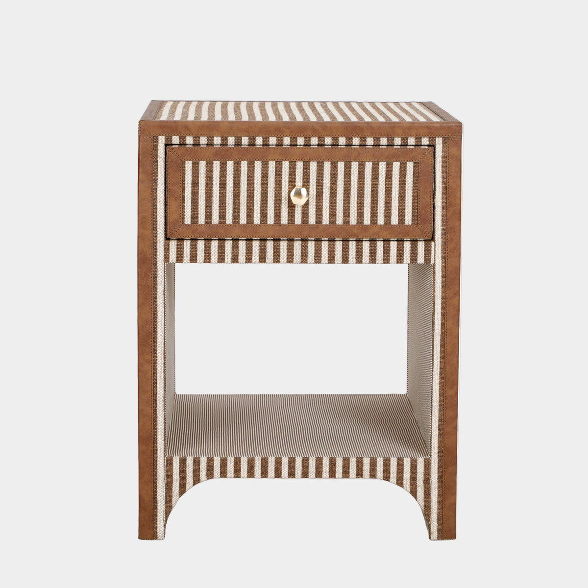 Kora 18" Cotton Jute 1-Drawer Contract-Grade Nightstand