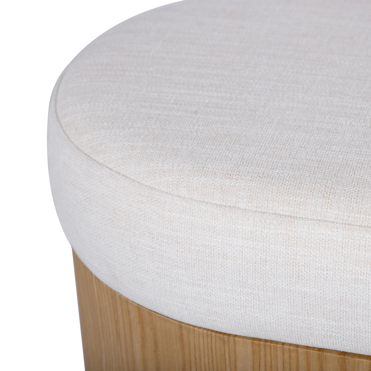 Poppi 49" Cream Performance Fabric Storage Bench