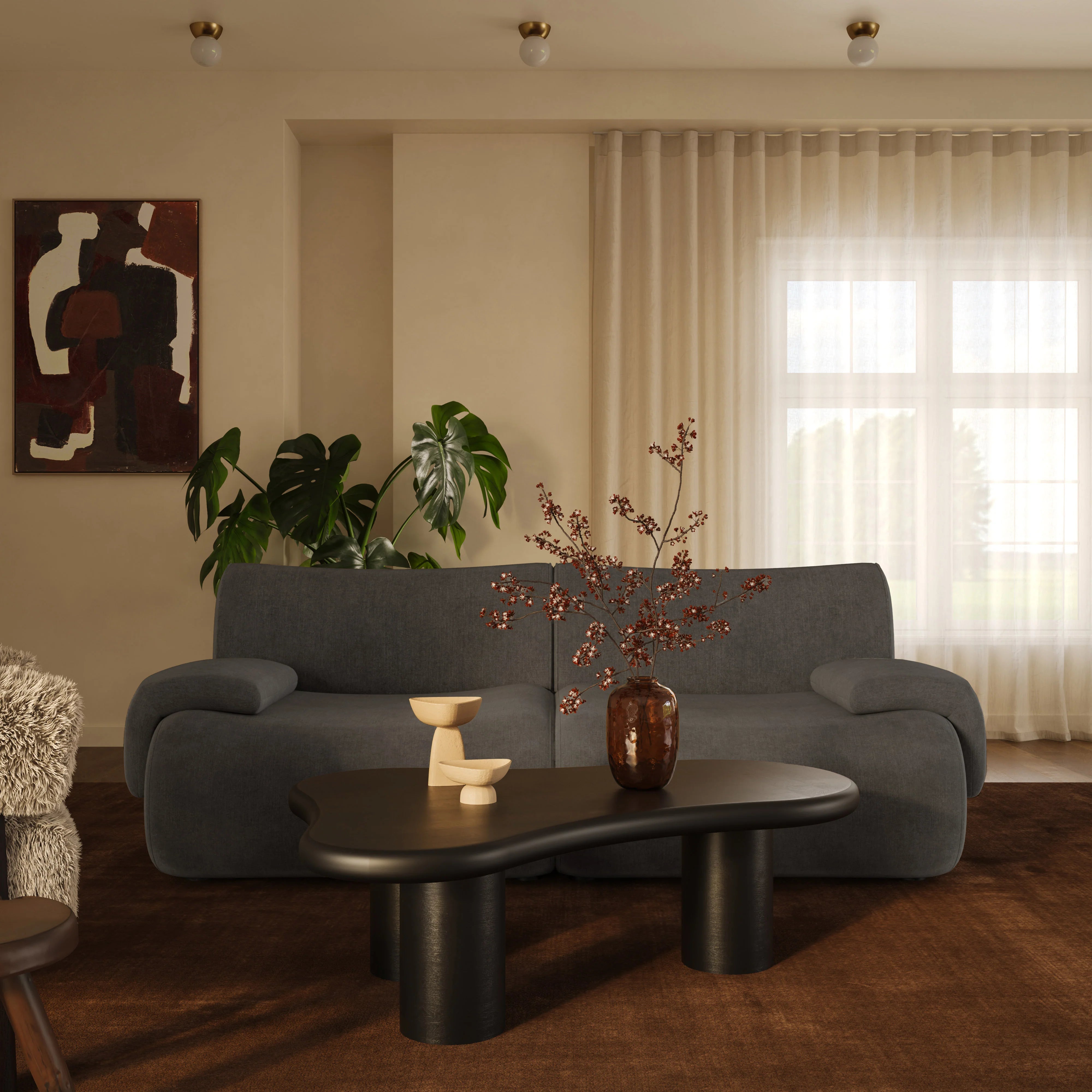 Zenith 80" Contract-Grade Upcycled Fabric Modular Loveseat