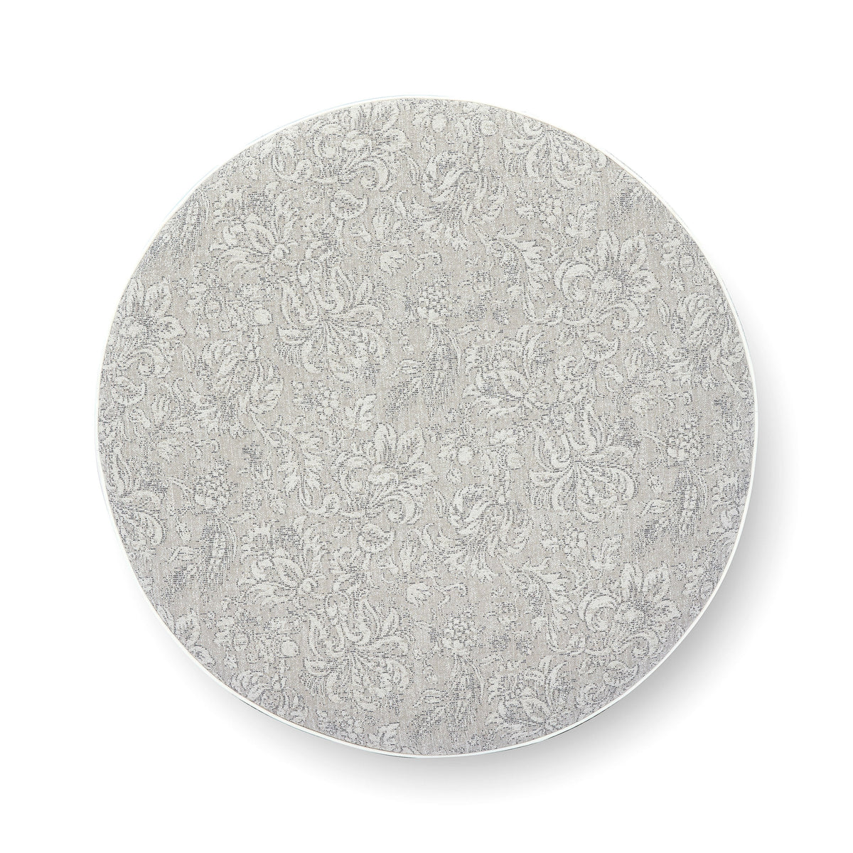 Tassy Tasseled Round Ottoman