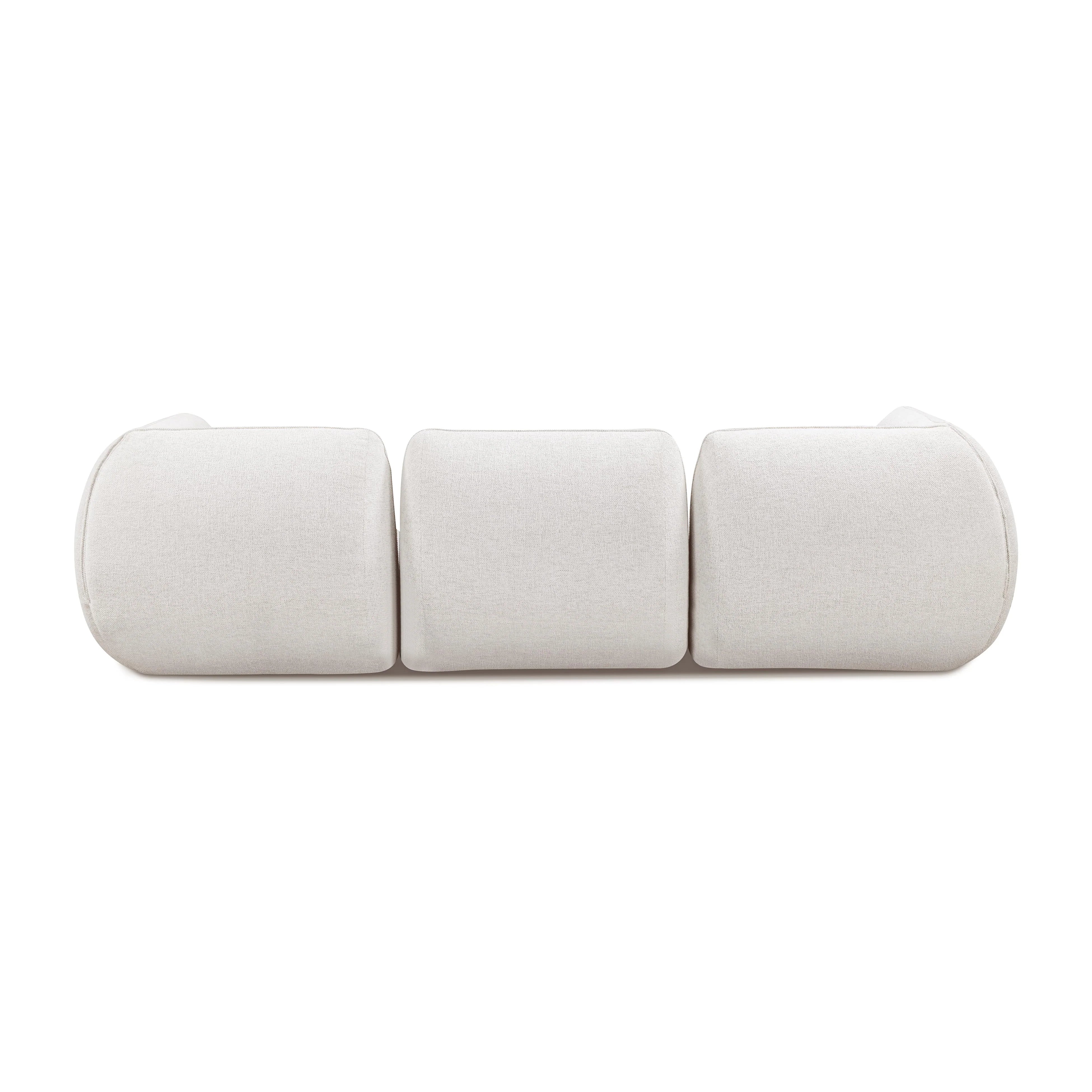 Arezza 4-Piece Stone White Contract-Grade Basketweave Chenille Modular Sectional