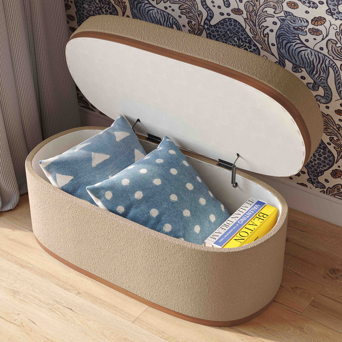 Olivier 41" Oval Storage Ottoman