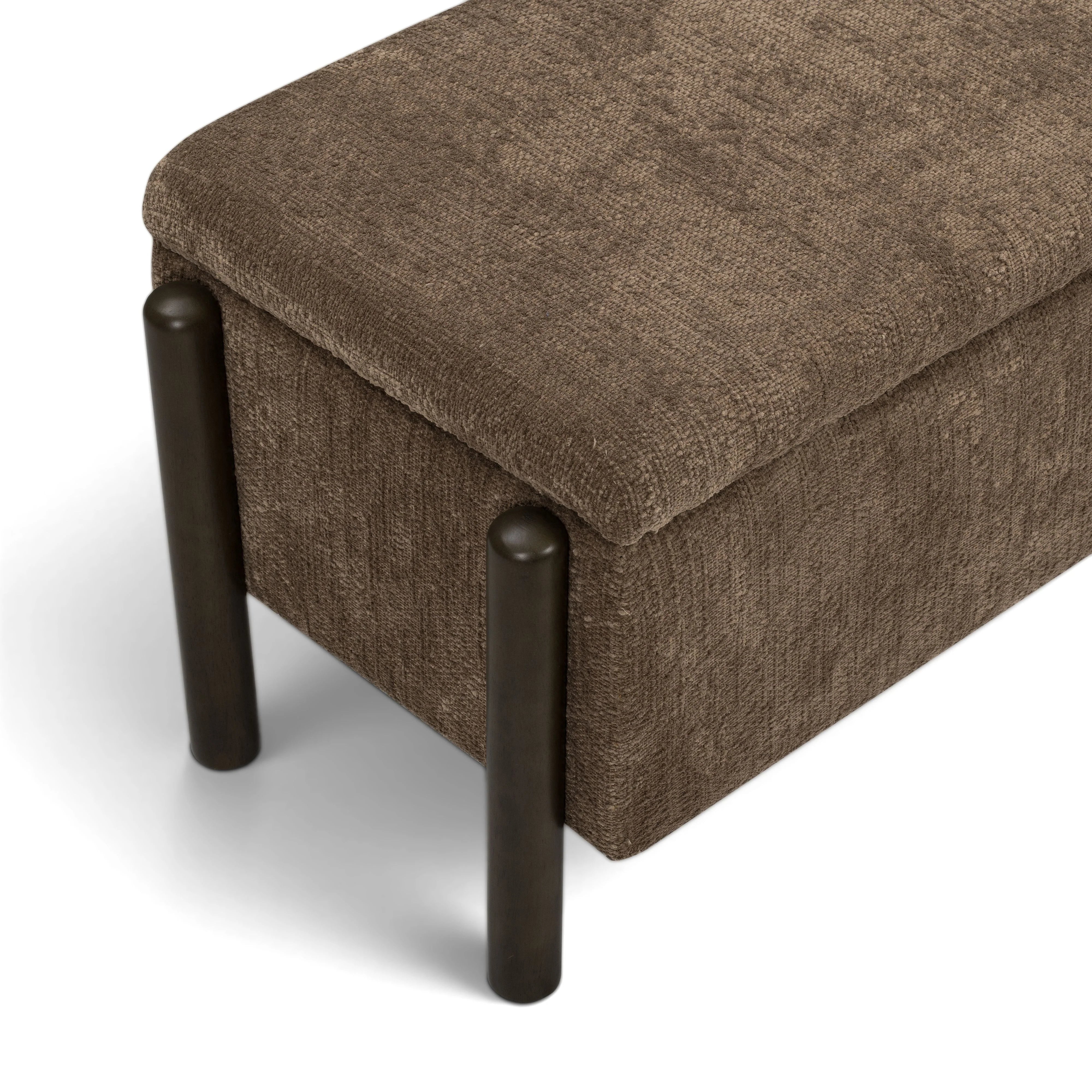 Abby 52" Nubby Fabric Storage Bench