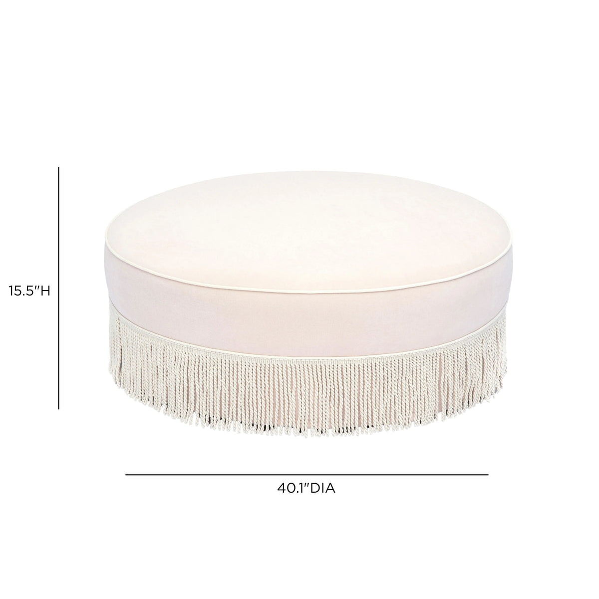 Tassy Tasseled Round Ottoman