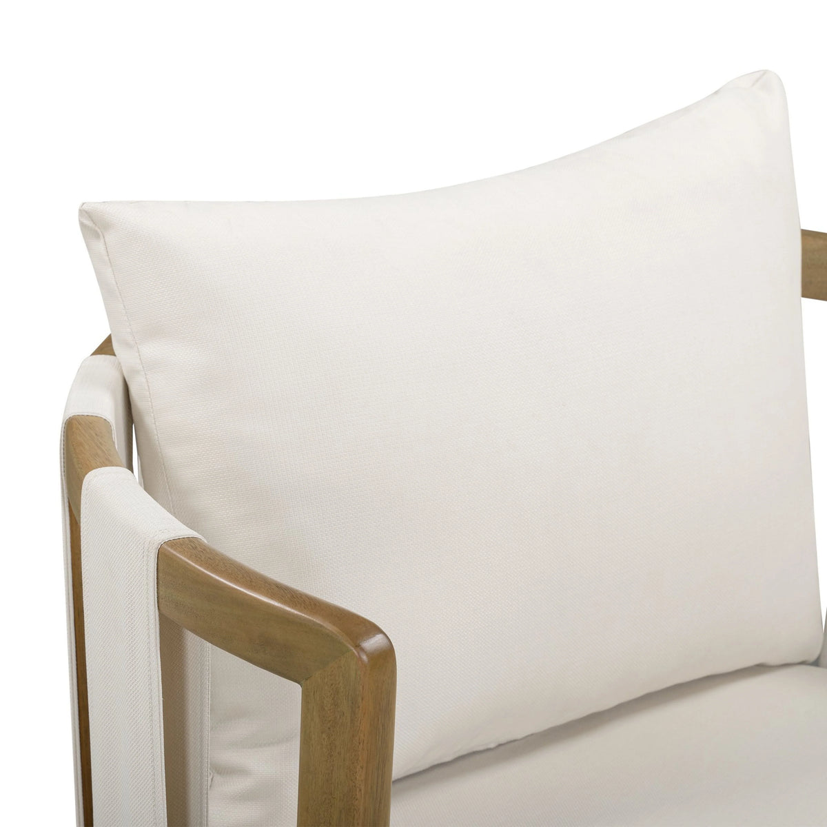 Paolo Cream Upcycled Basketweave Fabric Outdoor Accent Chair