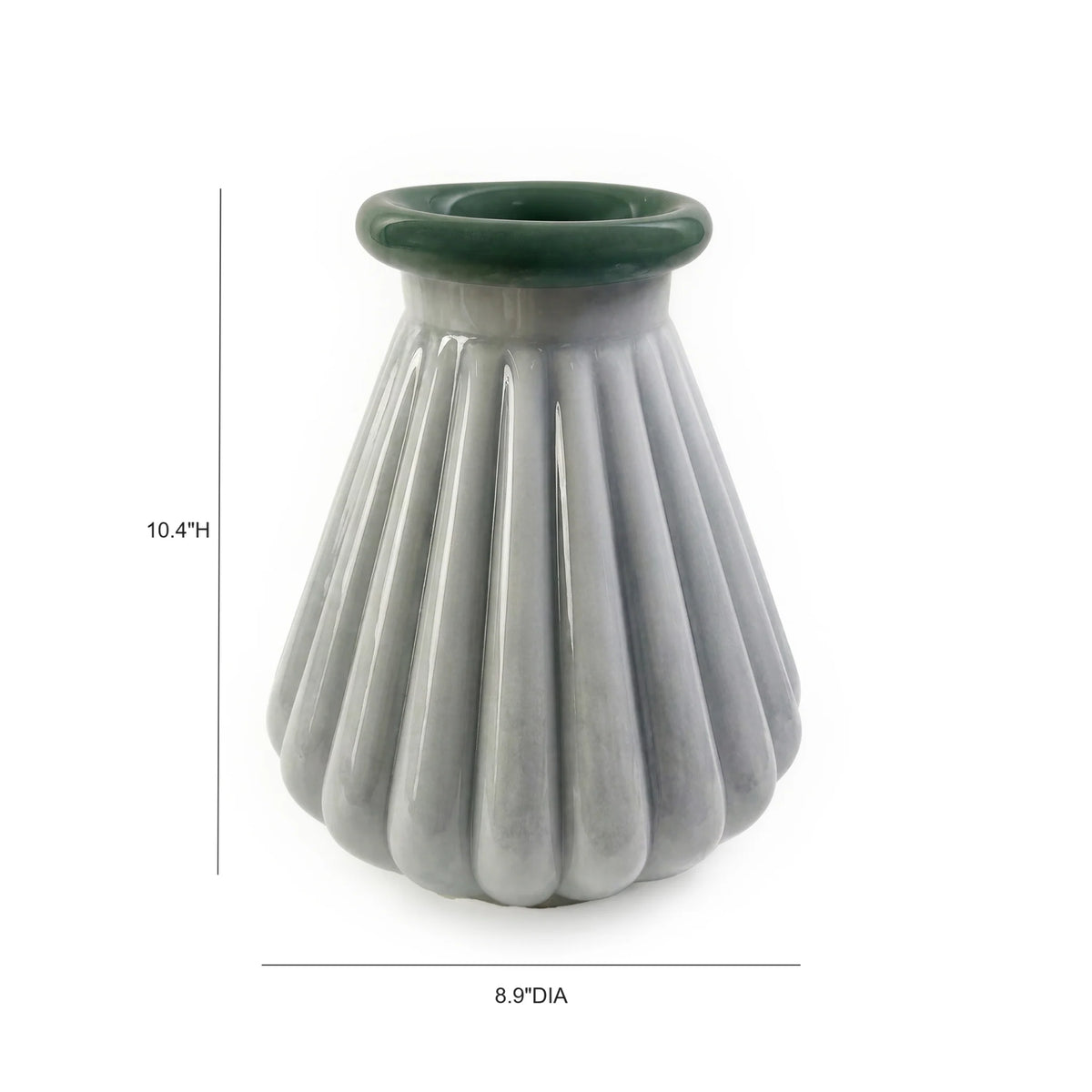 Shell Seafoam Green Glass Vase