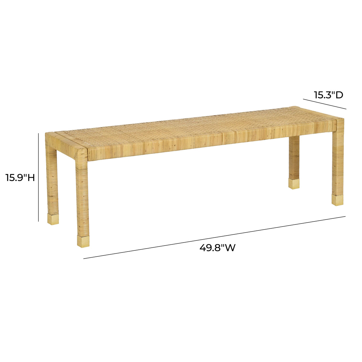 Amara 50" Rattan Bench