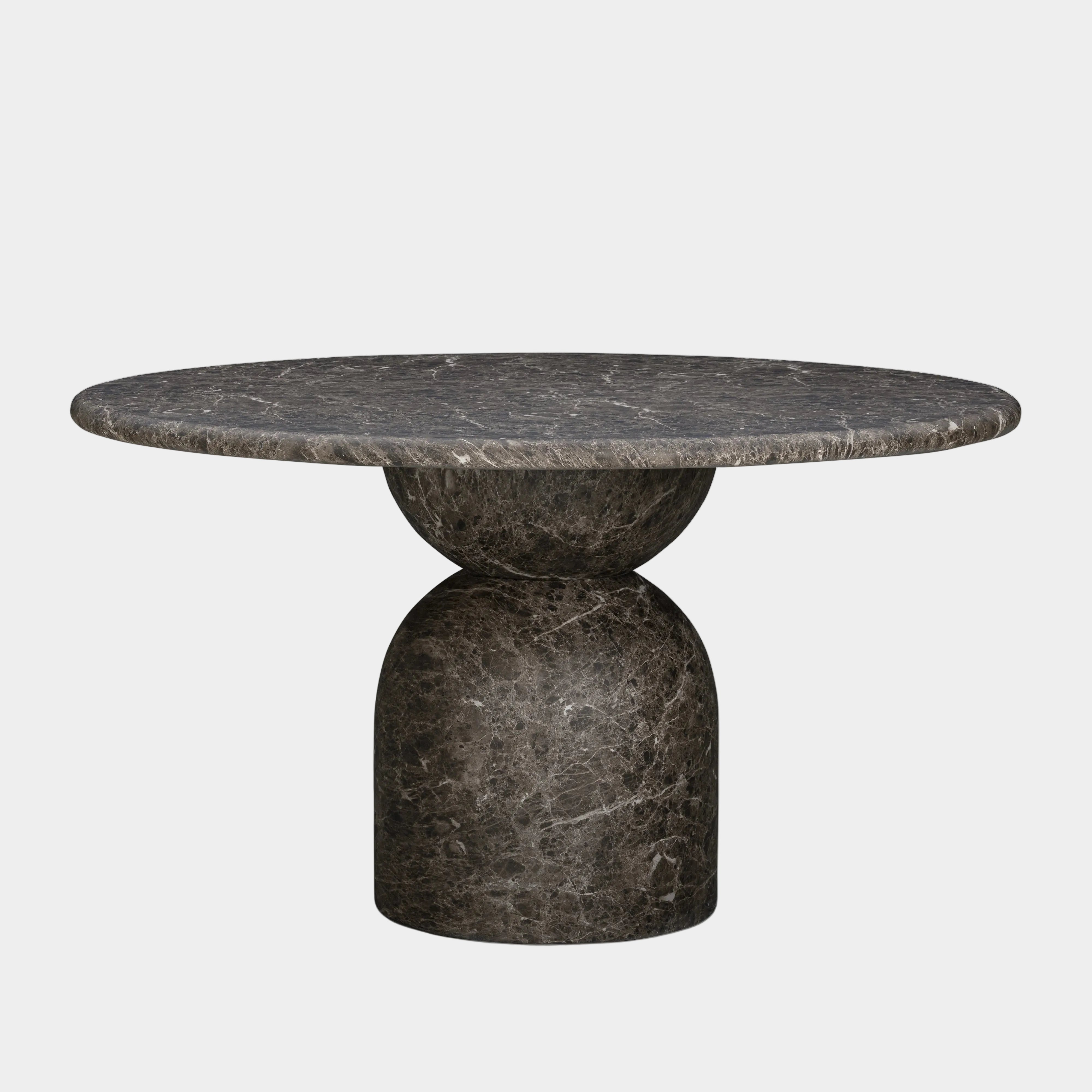 Table à manger ronde d'intérieur/extérieur en béton travertin Cynthia de 54 po