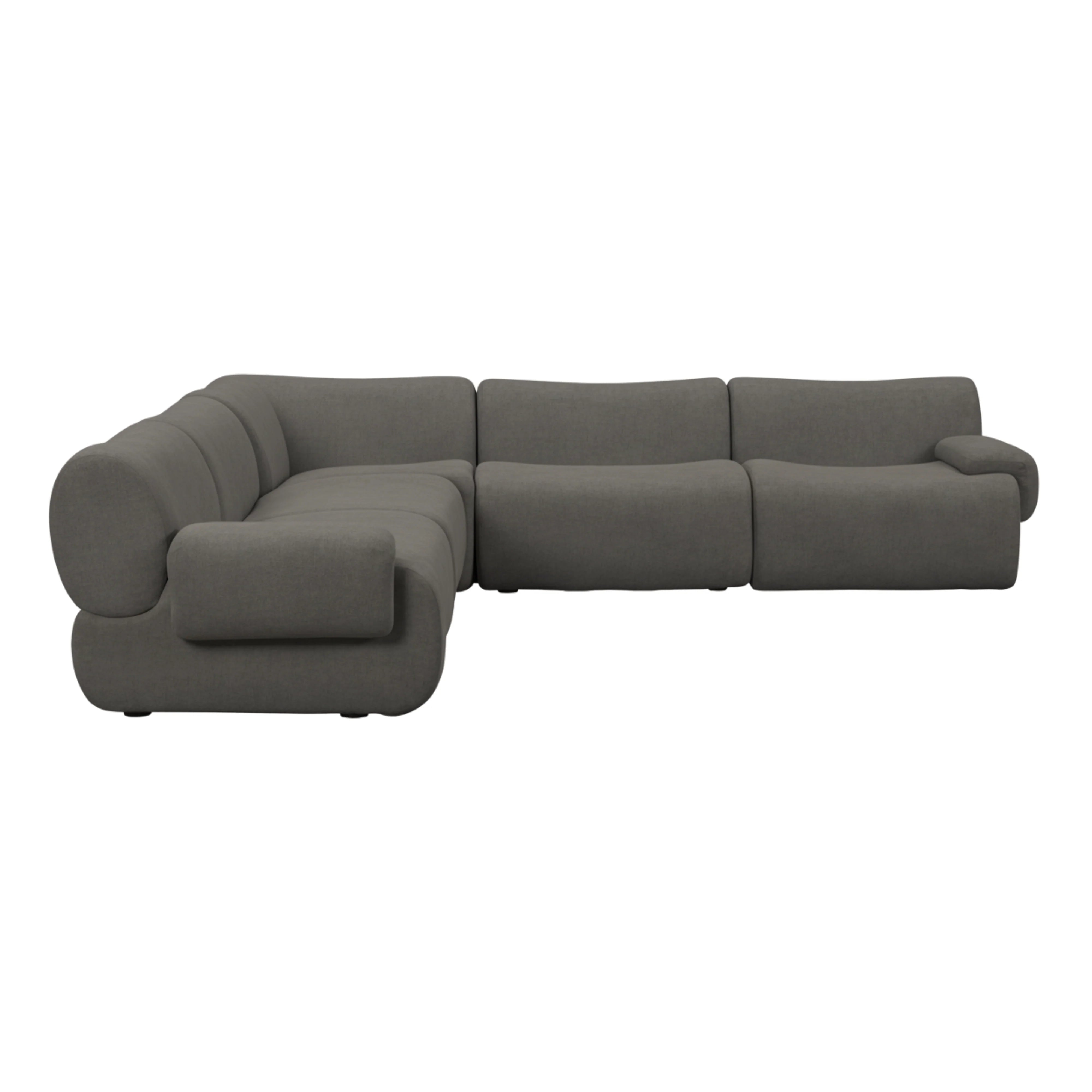 Zenith 5-Piece Contract-Grade Upcycled Fabric Modular L-Sectional