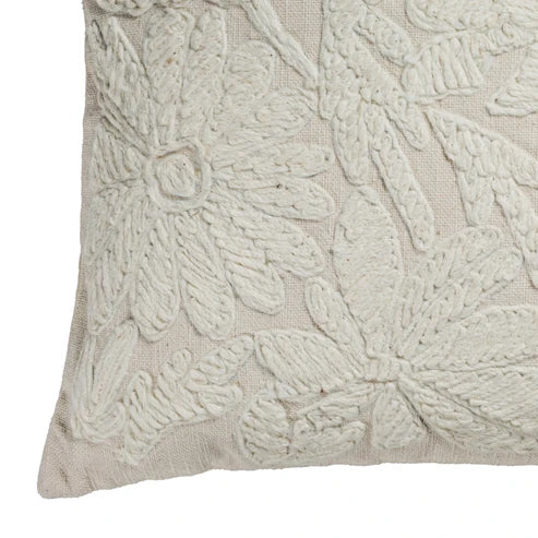 Tabitha 24" Euro Size Square Embroidered Throw Pillow