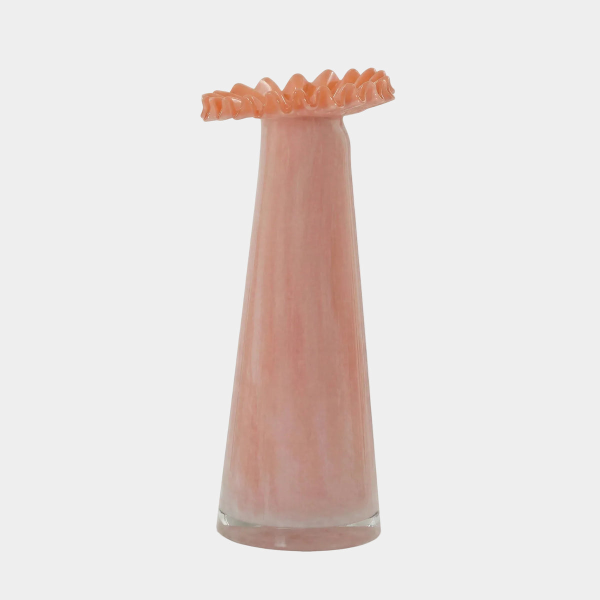 Ruff Ombre Pink Glass Vase