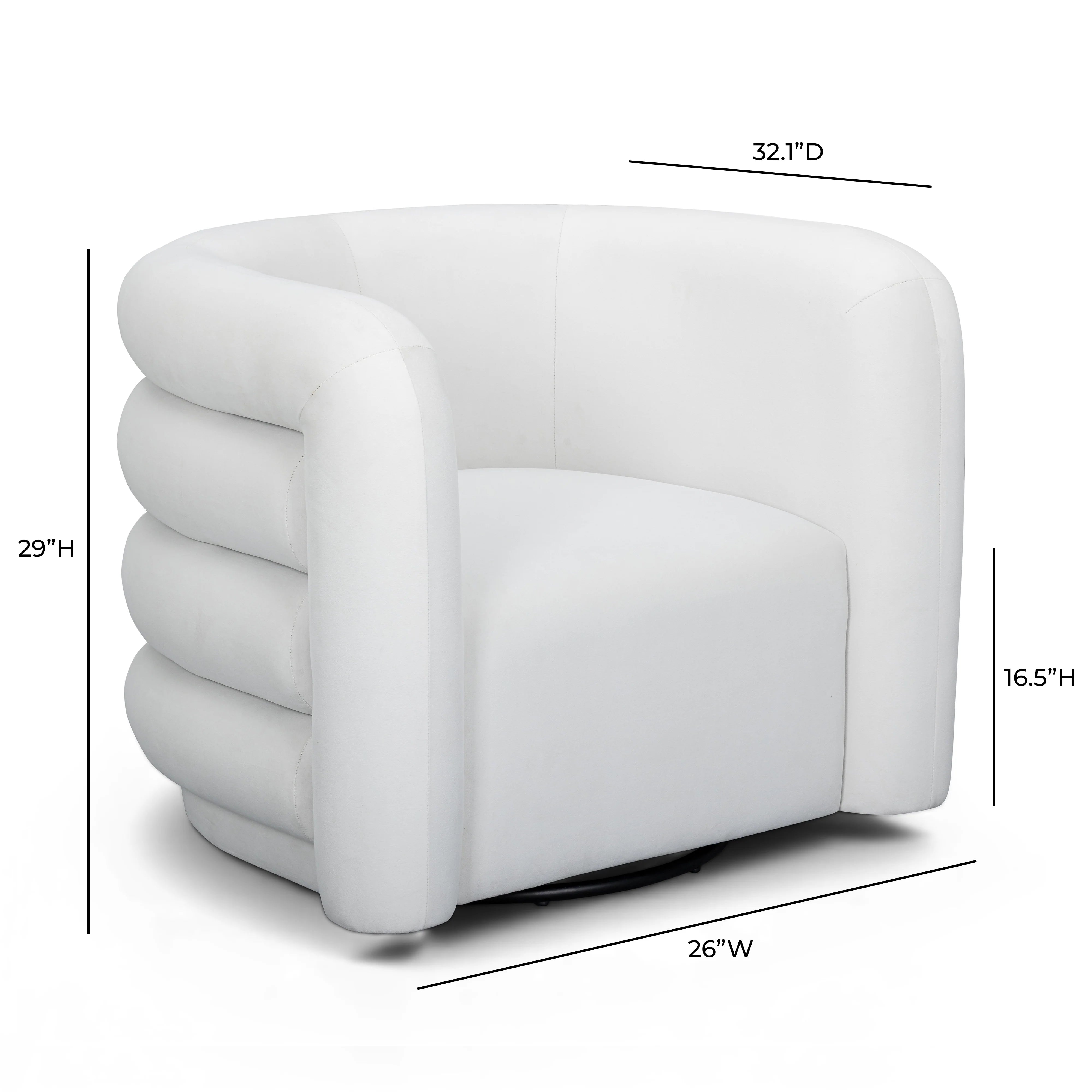 Curves Performance Velvet Swivel Accent Chair