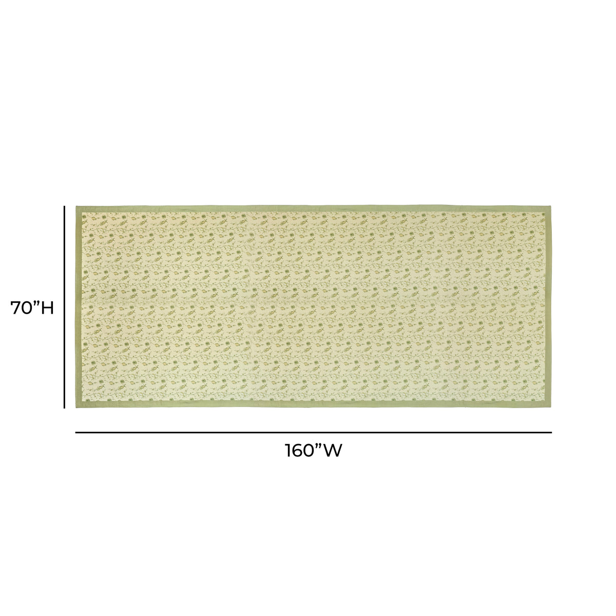 Dolce Natural Cotton Table Cloth - Olive Green / 70" x 160"