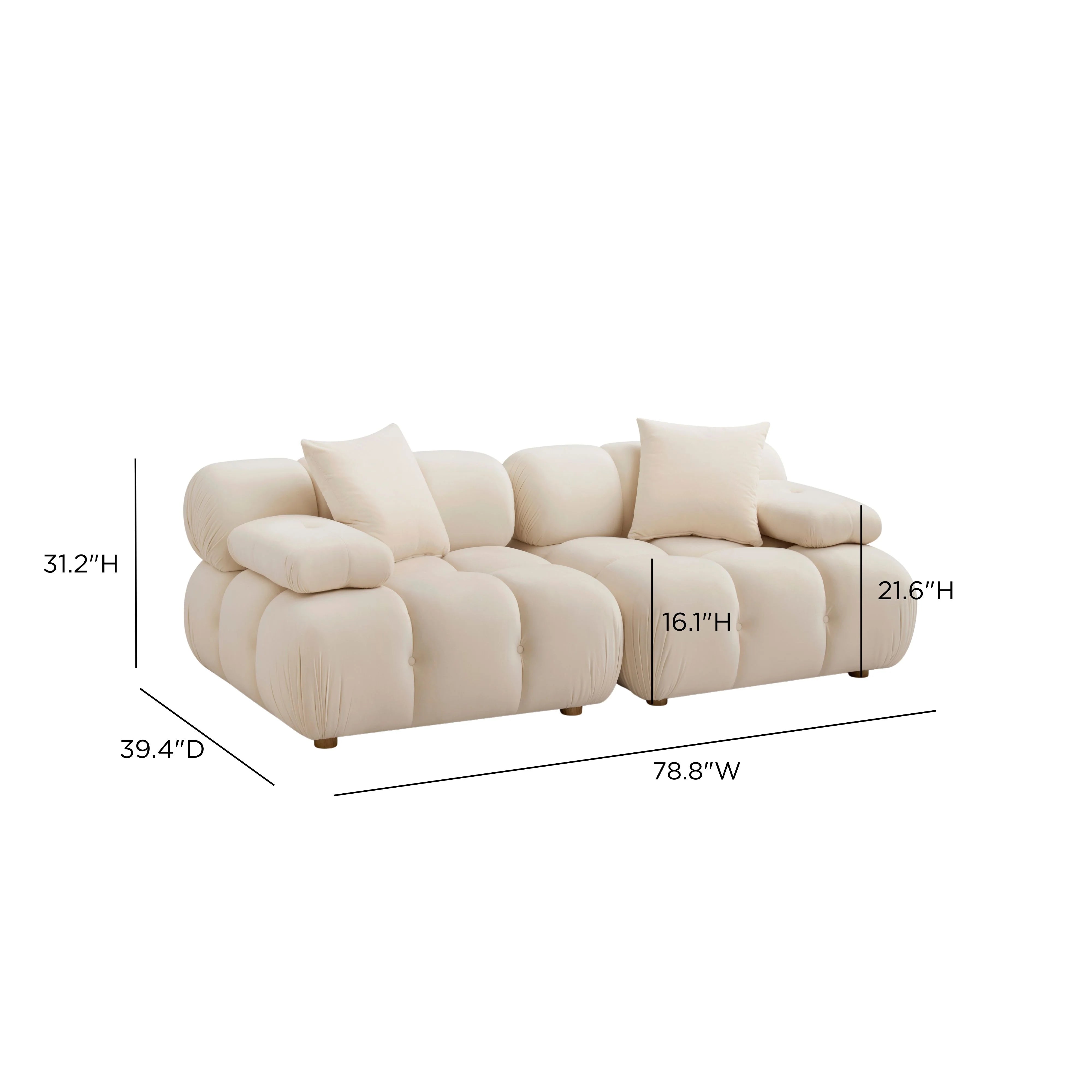 Calliope 79" Modular Loveseat